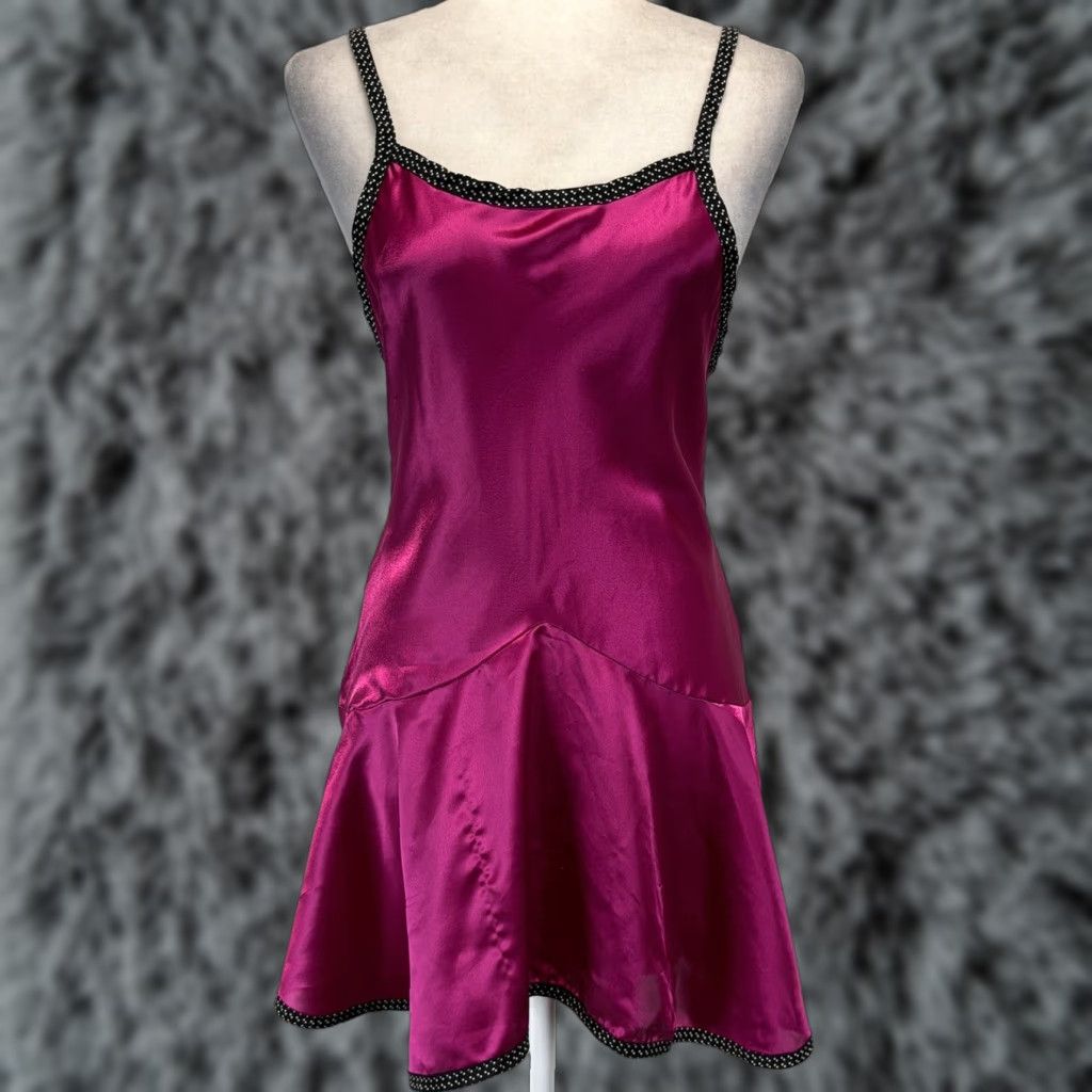 Vintage Vtg Val Mode Lingerie Nightgown Short Sleeveless Sexy Sz Small Fuchsia Size 28" / US 6 / IT 42 - 1 Thumbnail