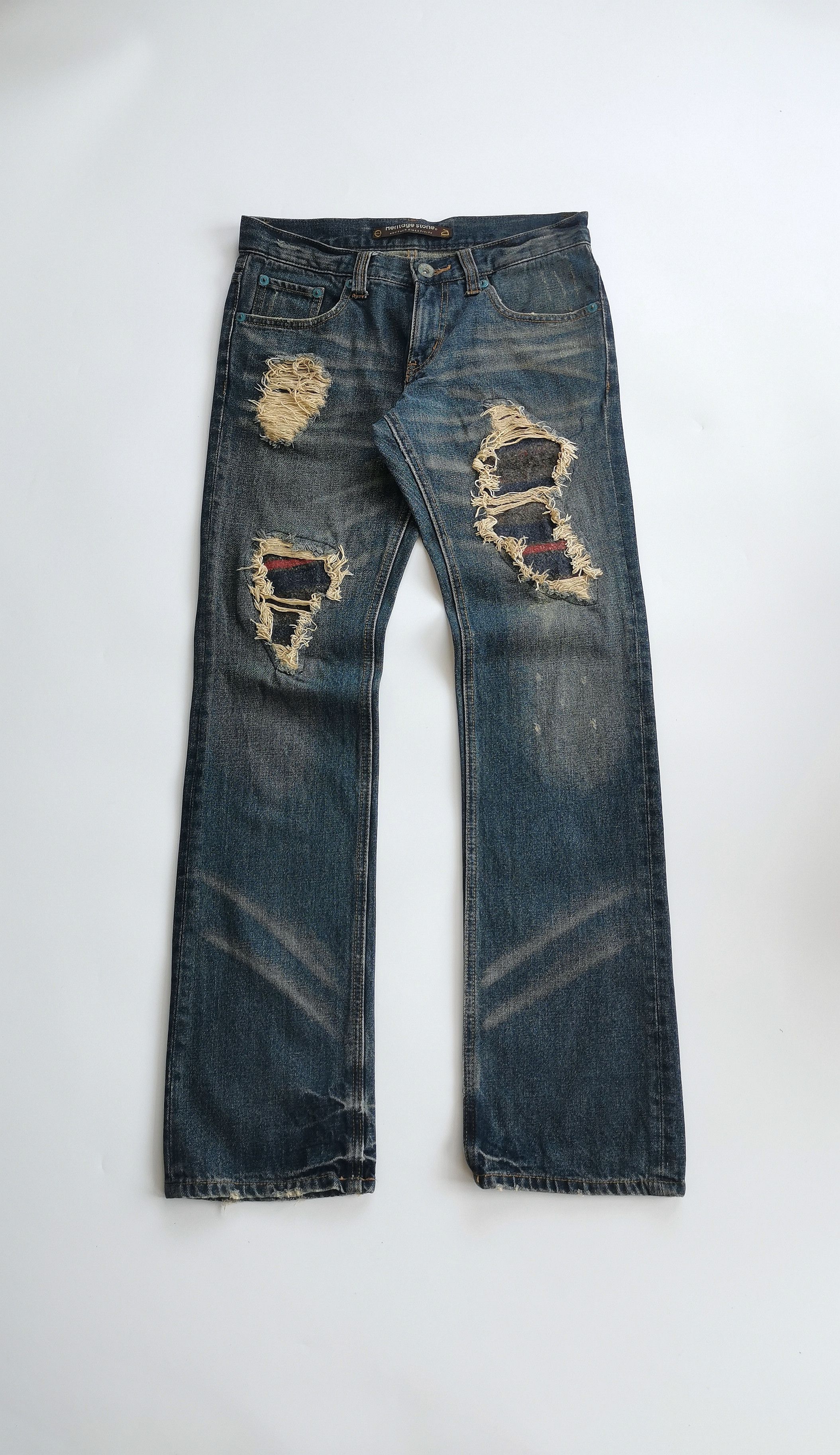 Kapital Heritage Stone Mudwash Rusty Patchwork Denim Size US 30 / EU 46 - 1 Thumbnail