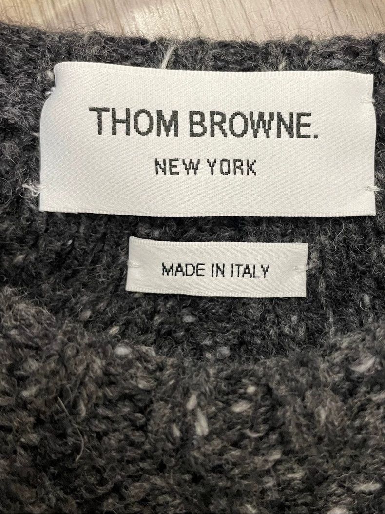 Thom Browne Thom Browne Dark grey woolen sweater with round mane Size M / US 6-8 / IT 42-44 - 5 Thumbnail