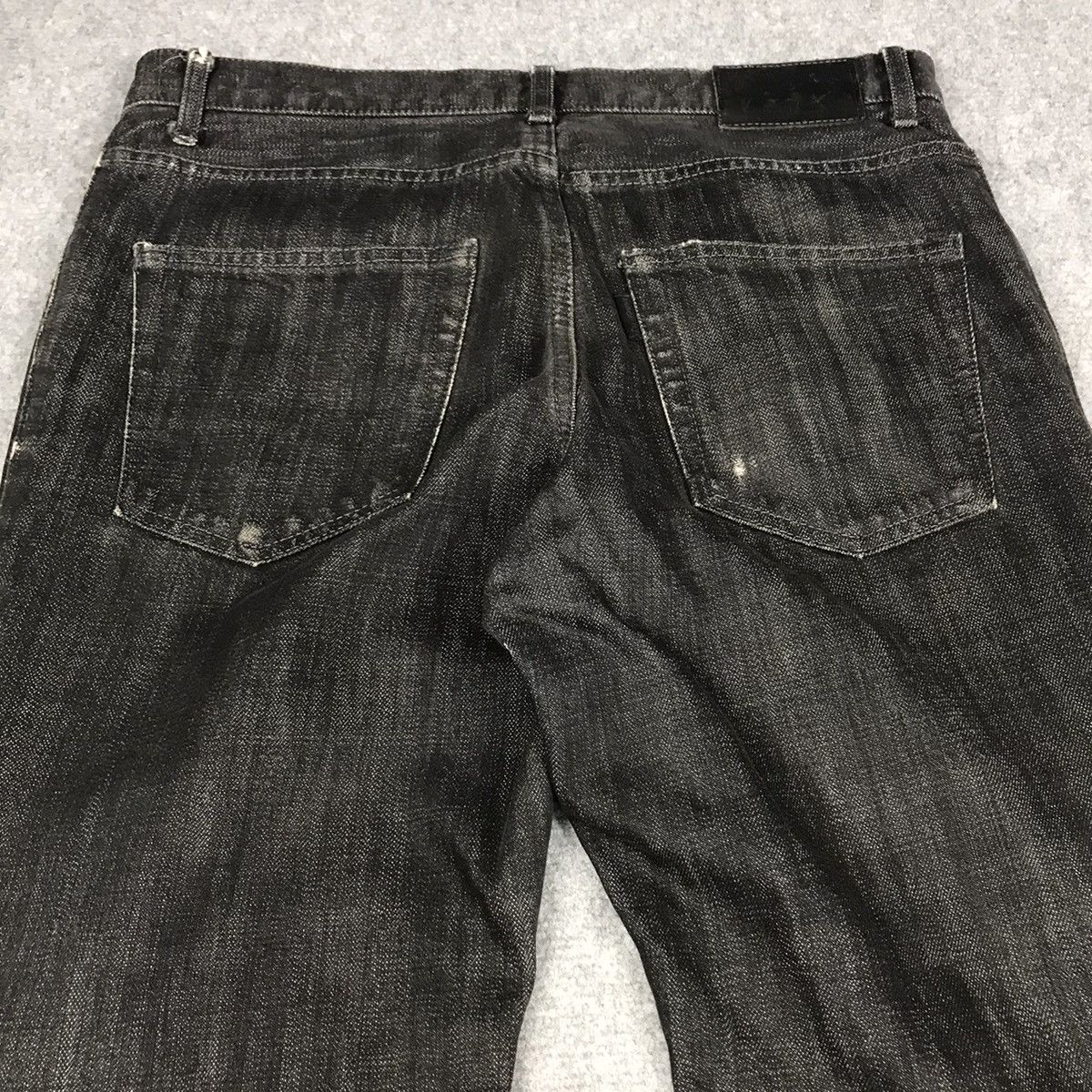 Issey Miyake FLARE🔥TETE HOMME BLACK FADED DENIM BOOTCUT PANTS 149 Size US 30 / EU 46 - 11 Thumbnail