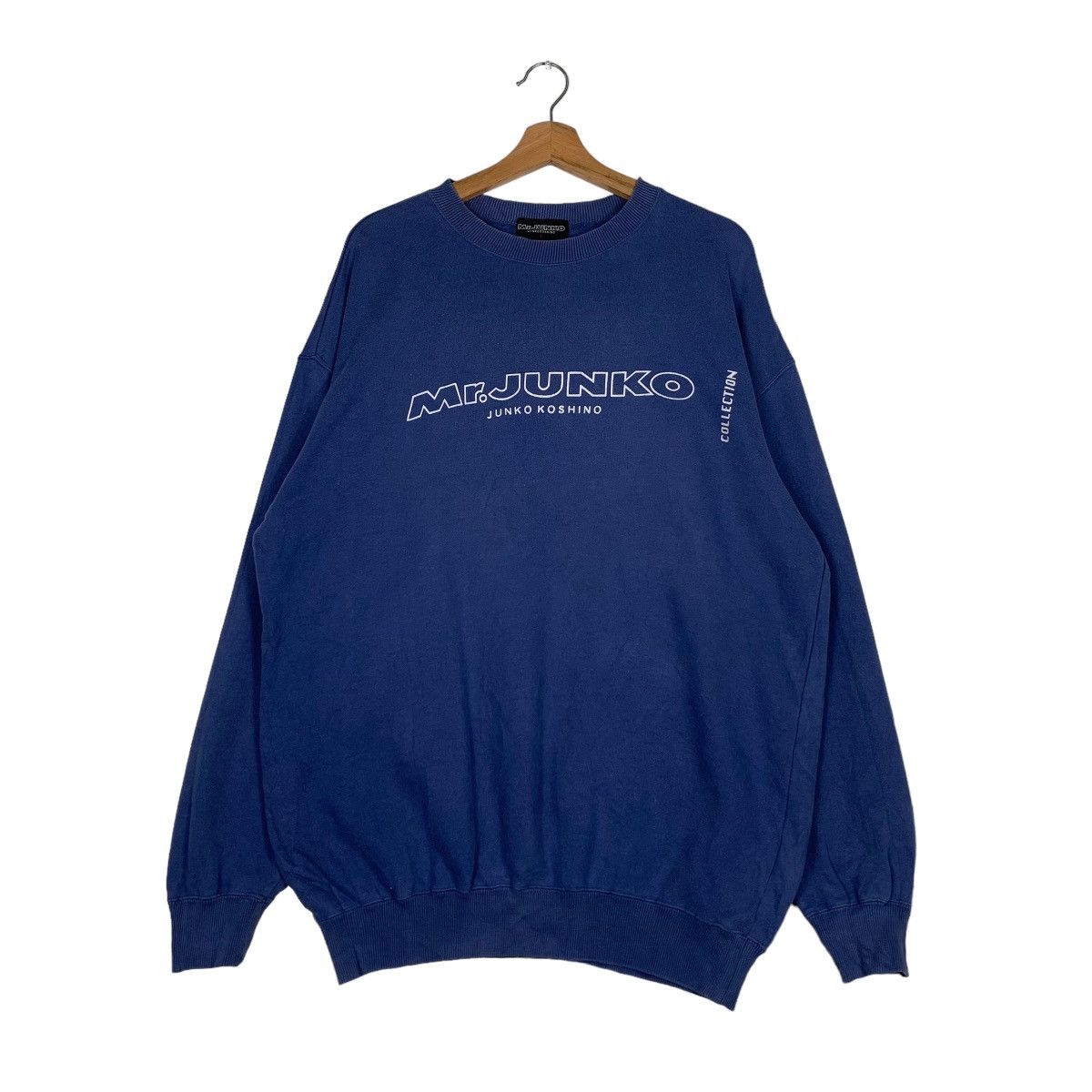 Mr. Junko MR.JUNKO Junko Koshino Big Logo Blue Sweatshirts #0673-C31 Size US L / EU 52-54 / 3 - 1 Thumbnail