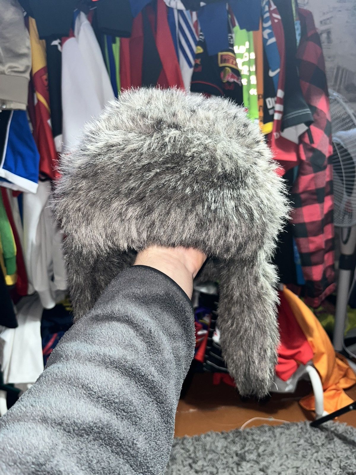 Japanese Brand FUZZY MOHAIR Y2K FAUX USHANKA HAT Size ONE SIZE - 5 Thumbnail