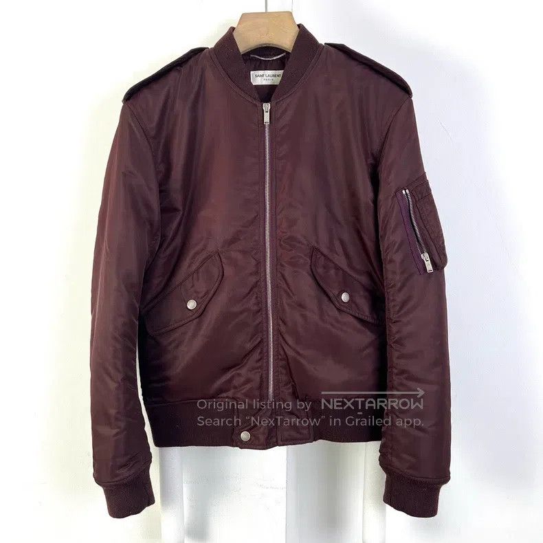 Saint Laurent Paris Saint Laurent Paris Red Flight Jacket Size US S / EU 44-46 / 1 - 1 Thumbnail