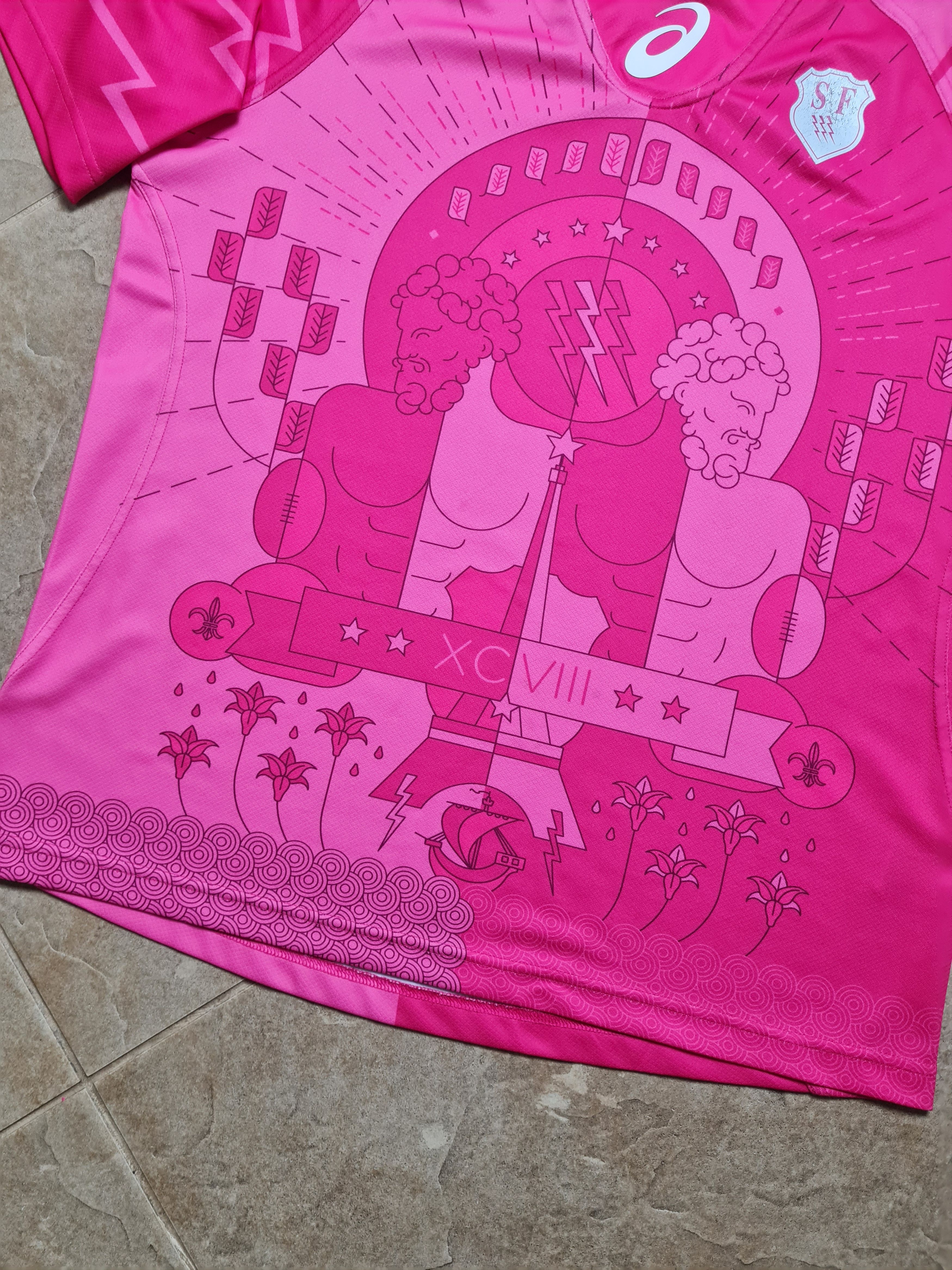 Asics ASICS JERSEY RUGBY STADE FRANCAIS Paris France 2015-16 Size US M / EU 48-50 / 2 - 6 Thumbnail