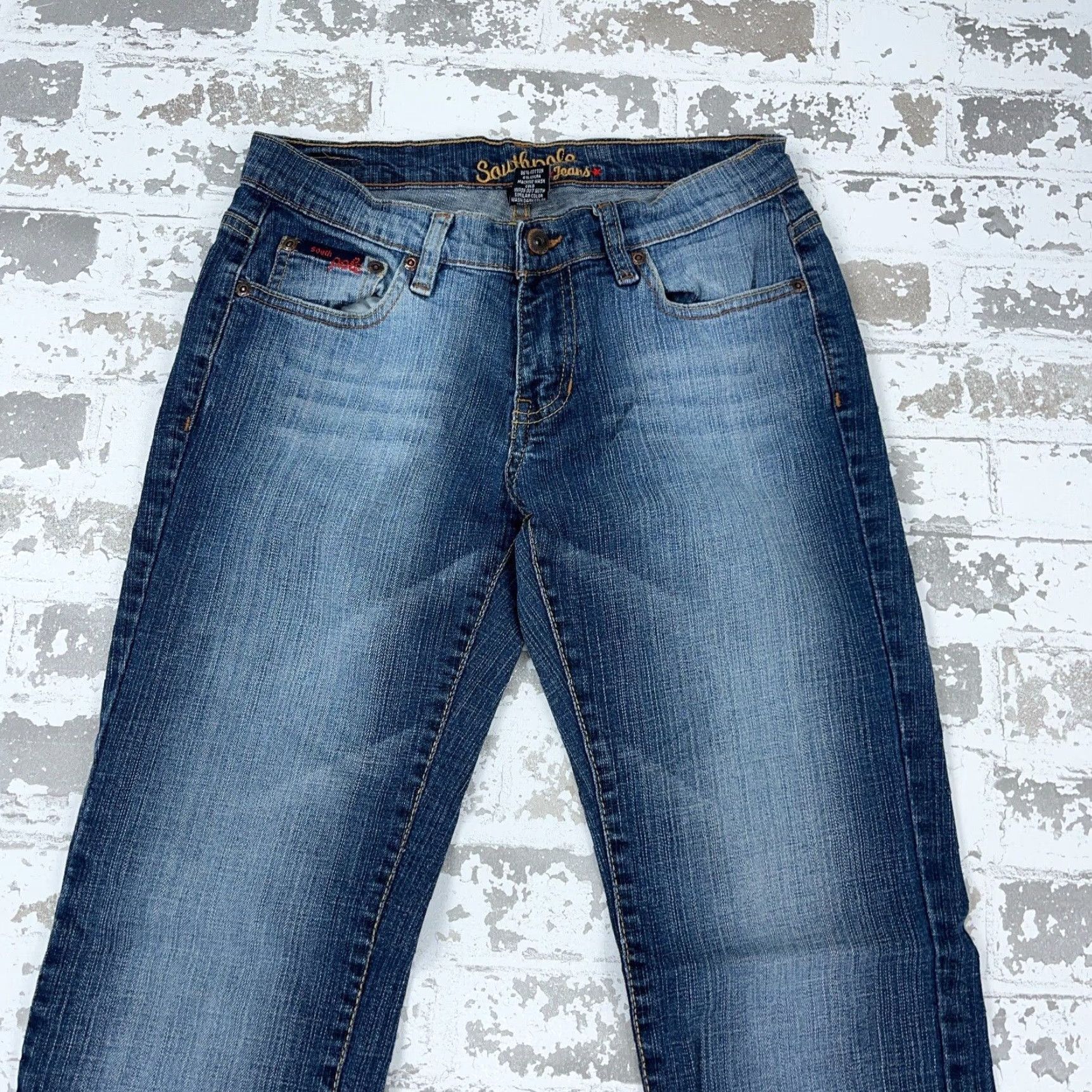 Southpole VINTAGE Southpole Jeans Women Boot Cut Dark 2000s Y2K Embroidered Blue 26 in Waist 30.5 in Inseam 5 Regular Size 27" / US 4 / IT 40 - 6 Thumbnail