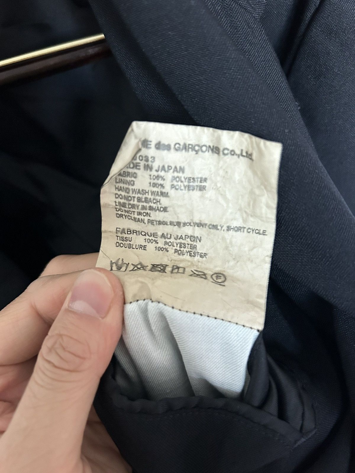 Comme des Garcons Navy Poly Blazer Size 36R - 4 Thumbnail
