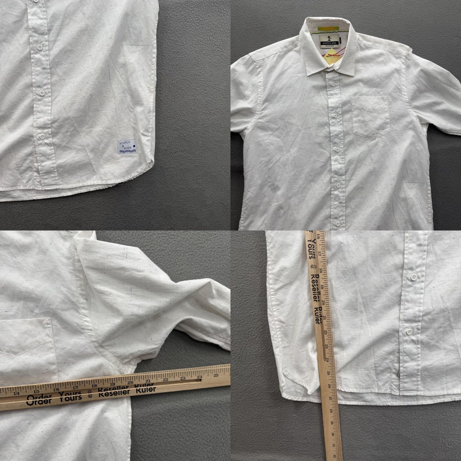 Scotch & Soda Scotch & Soda Shirt Mens M White Long Sleeve Button Up Poolside Size US M / EU 48-50 / 2 - 8 Thumbnail