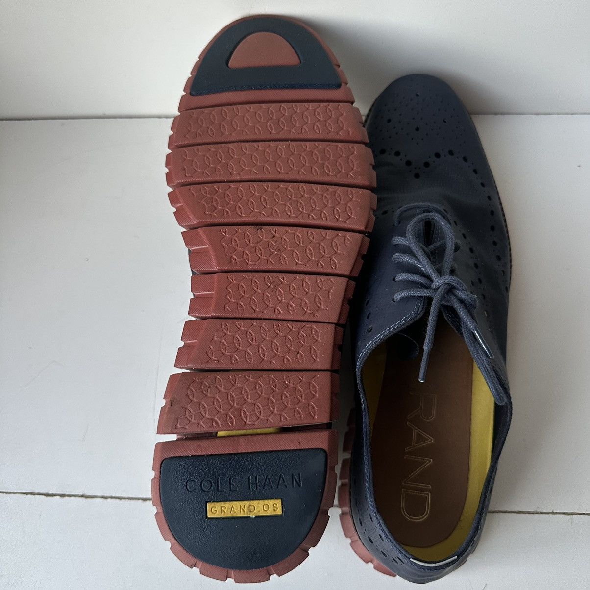 Cole Haan Cole Haan Zerogrand Men's 13 Navy Blue Leather Oxfords Size US 13 / EU 46 - 7 Thumbnail