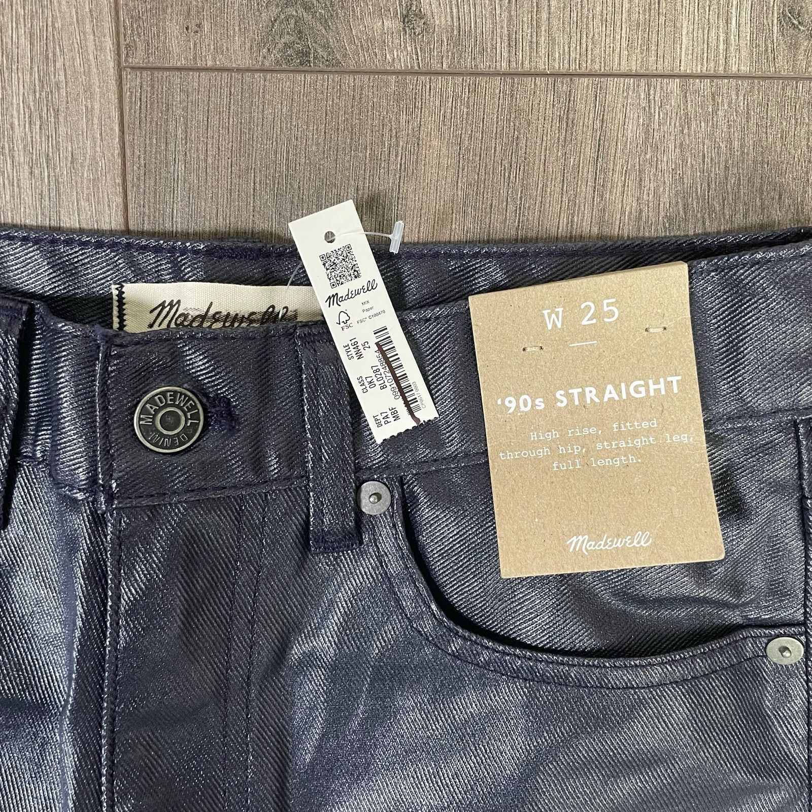 Madewell Madewell Coated 90s Midnight Blue Foil Jeans US Women's 25 Size 25" / US 0 / IT 36 - 3 Thumbnail