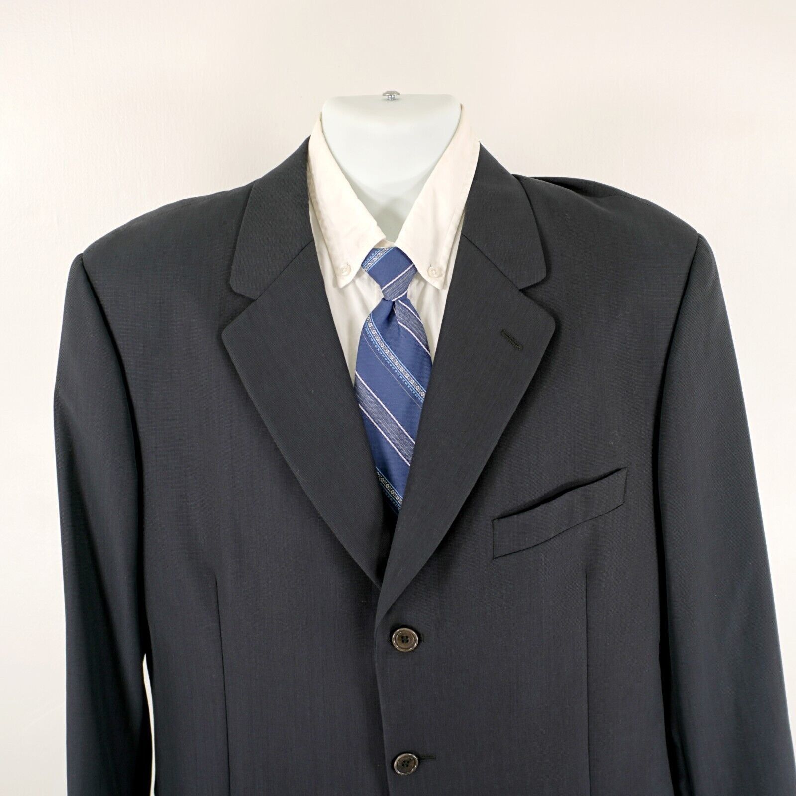 Calvin Klein Calvin Klein Wool Blue Birdseye 3 Button Sport Coat 42R Size 42R - 1 Thumbnail
