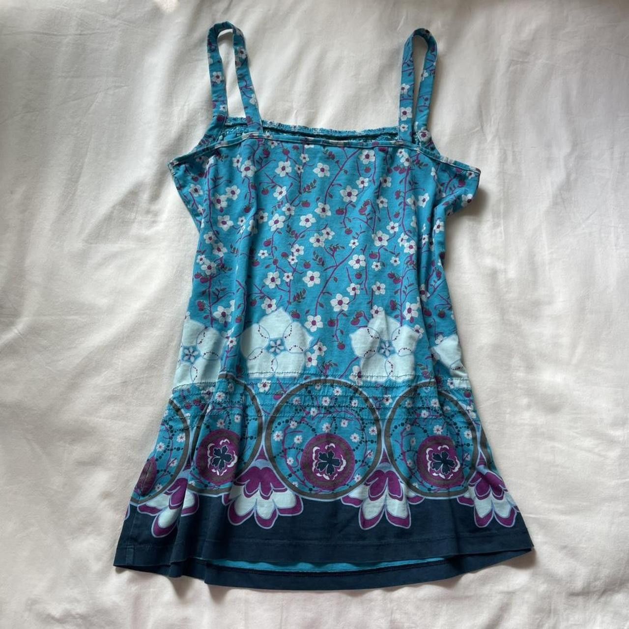 Esprit 2000s Esprit blue floral and apple print tank top Size L / US 10 / IT 46 - 3 Thumbnail