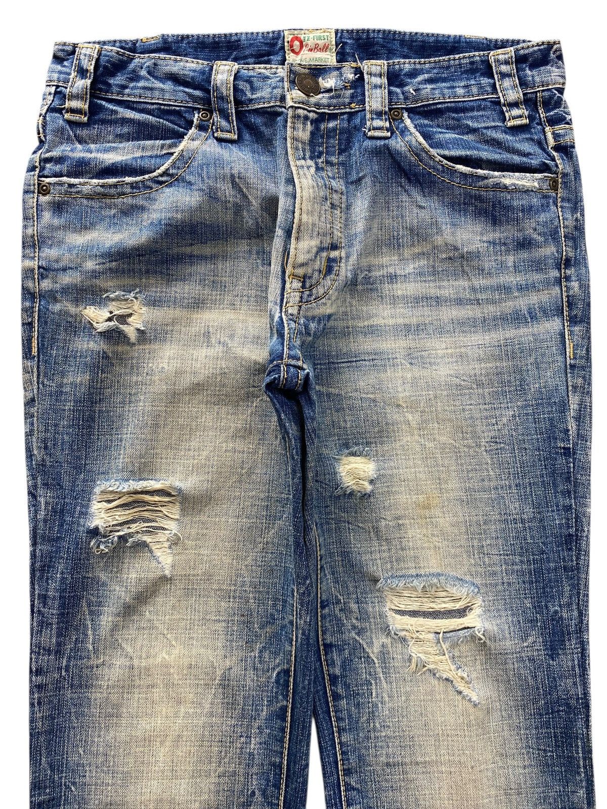 Japanese Brand Japanese Brand Faded Blue Wash Ripped Style Boot Cut Jeans Size US 30 / EU 46 - 2 Thumbnail