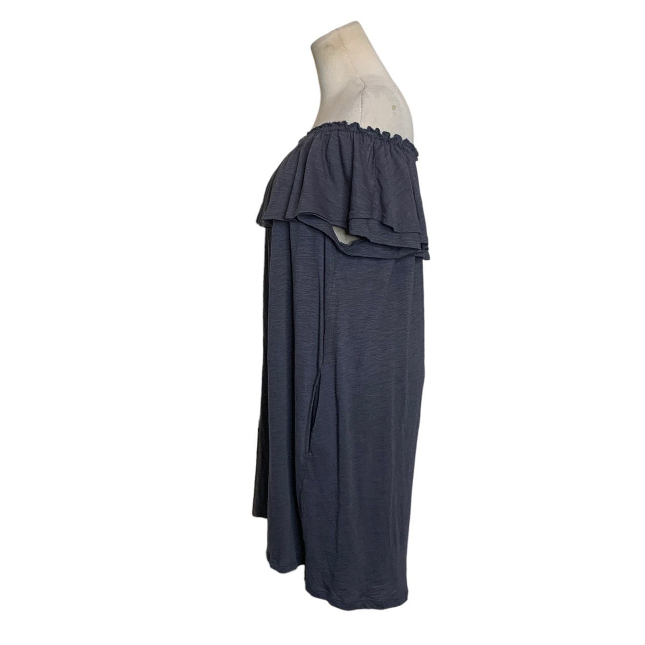 Drew Drew Smokey Gray Off Shoulder Mini Shift Dress Size M Size M / US 6-8 / IT 42-44 - 7 Thumbnail