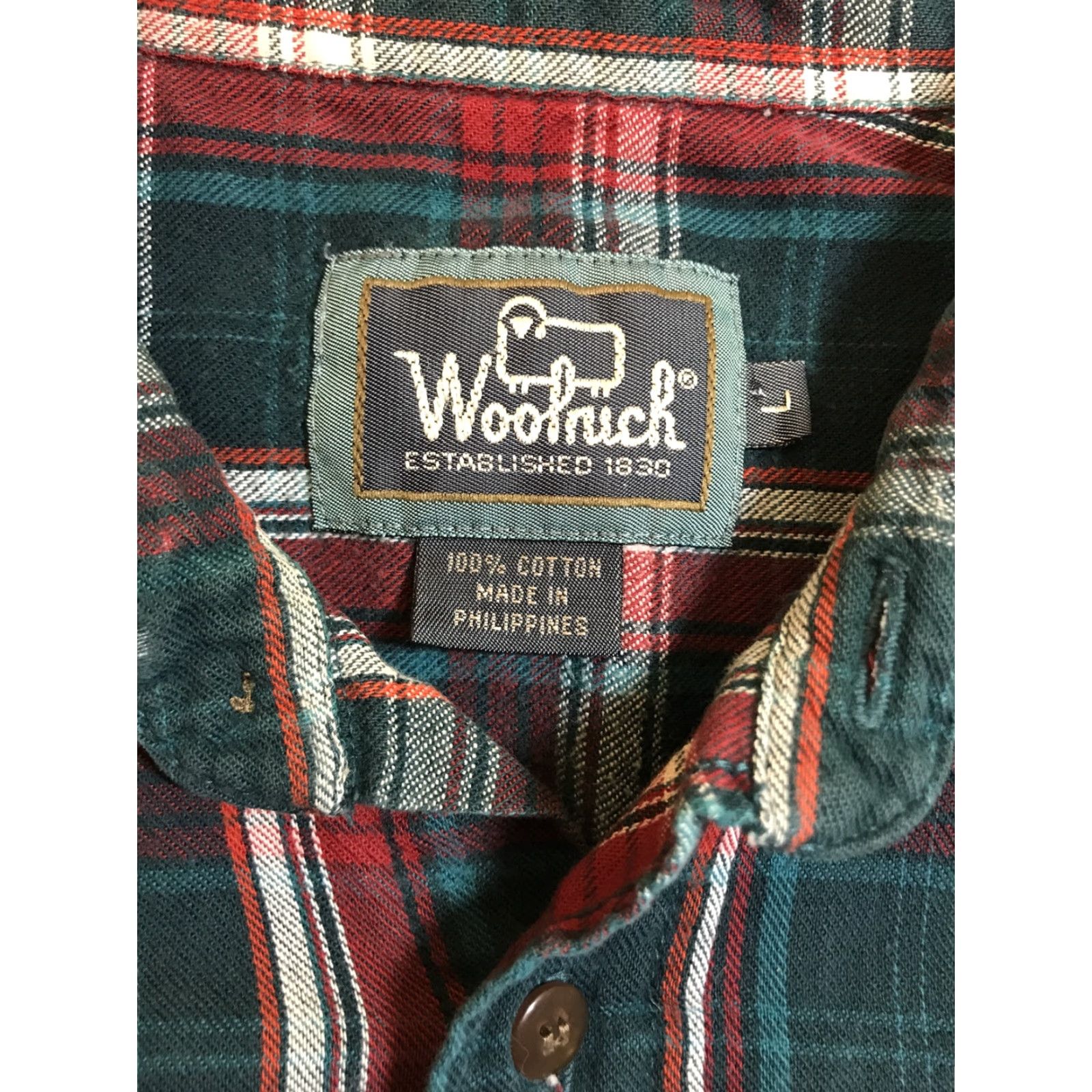 Vintage VINTAGE Woolrich Shirt Men Knit Flannel Button-Up Check L Blue Green Red 90s Casual Mens Size US L / EU 52-54 / 3 - 3 Thumbnail