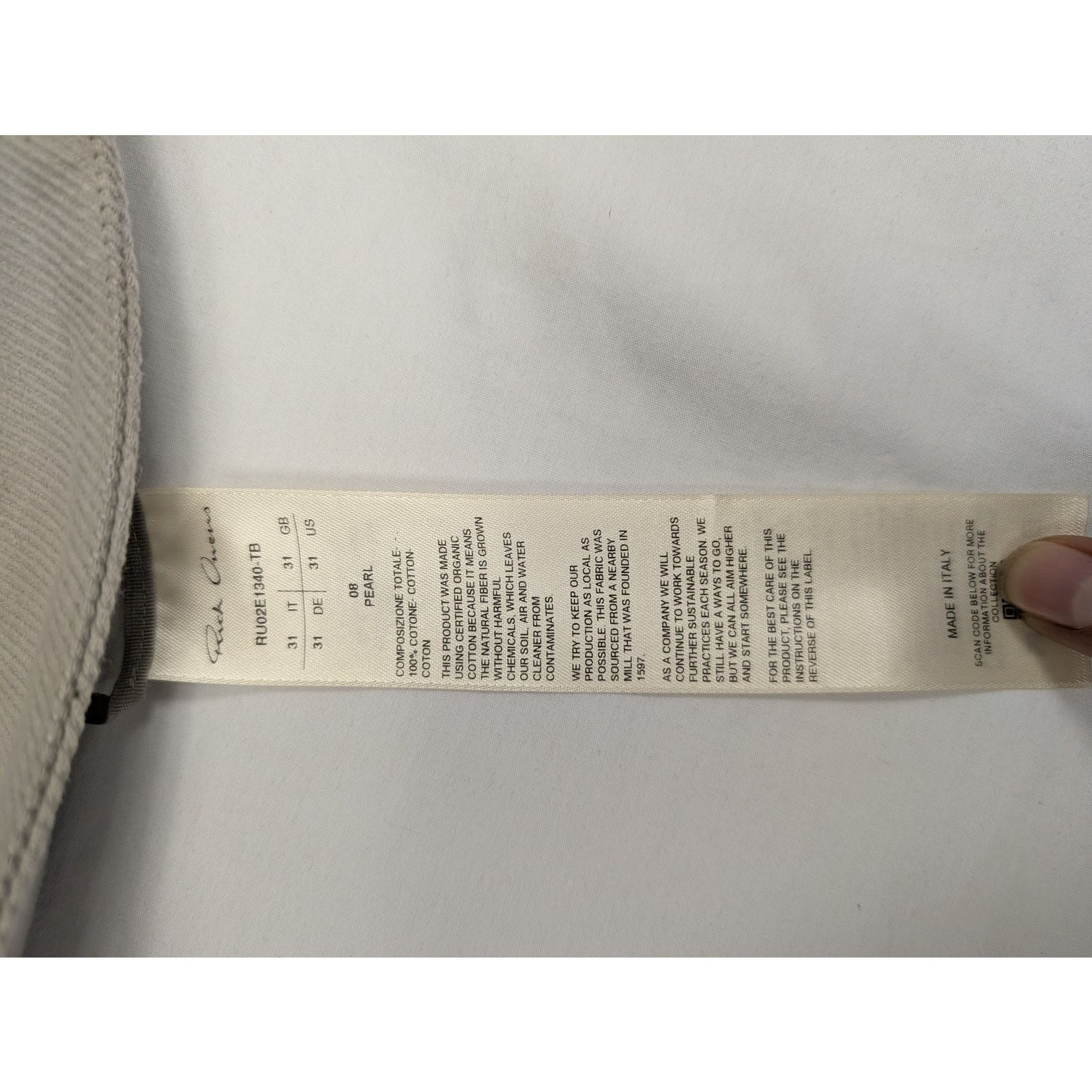 Rick Owens o1rshd1 Double Cargo Pants in Pearl Size US 31 - 12 Thumbnail