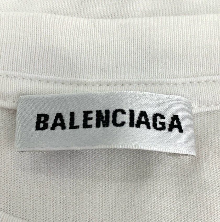 Balenciaga Balenciaga logo lock print round neck white cotton short Size US S / EU 44-46 / 1 - 6 Thumbnail
