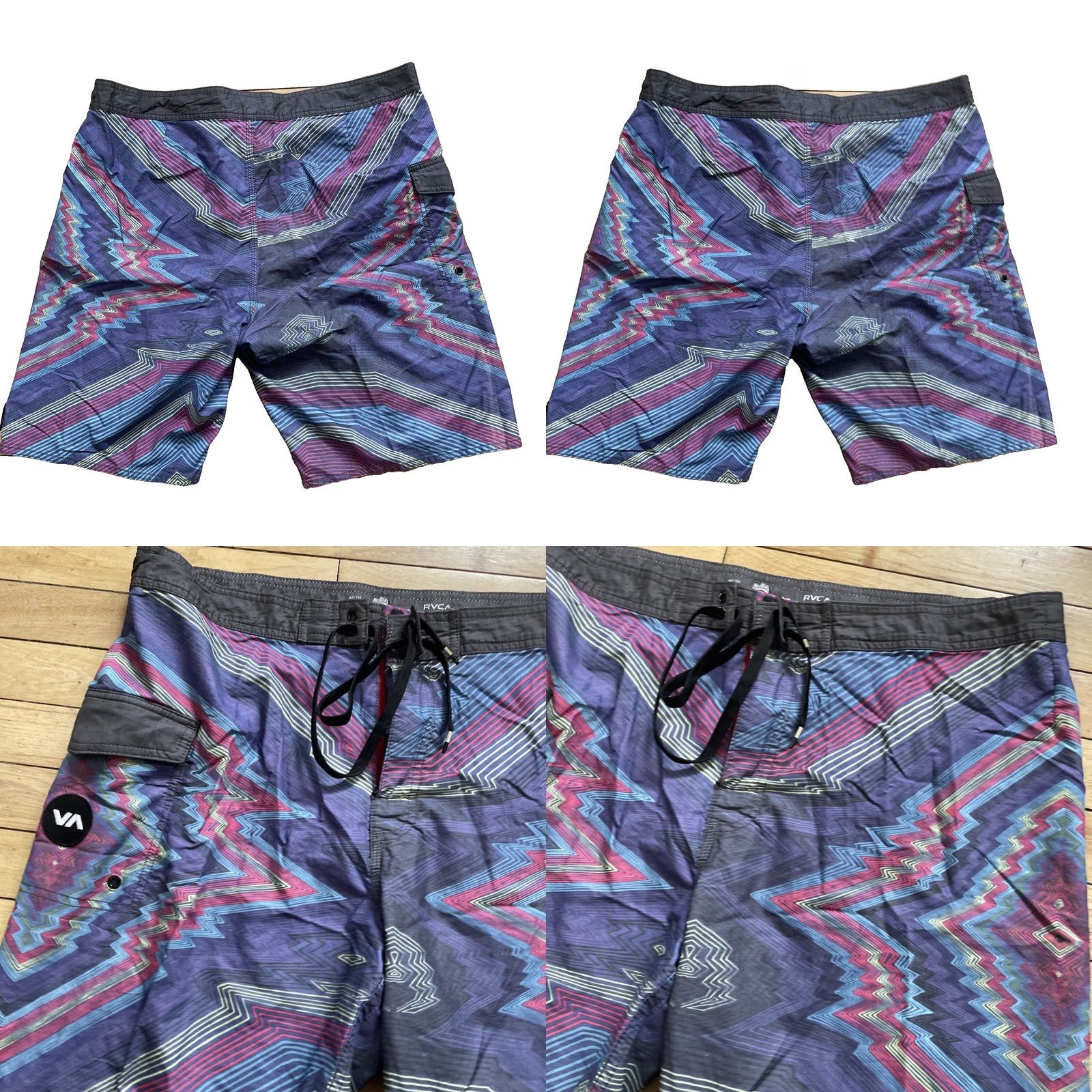 RVCA RVCA Hybrid Board Shorts Men 38 ANP Artist Kelsey Brookes Psychedelic Aztec Print Surf Trunk Size US 38 / EU 54 - 8 Thumbnail