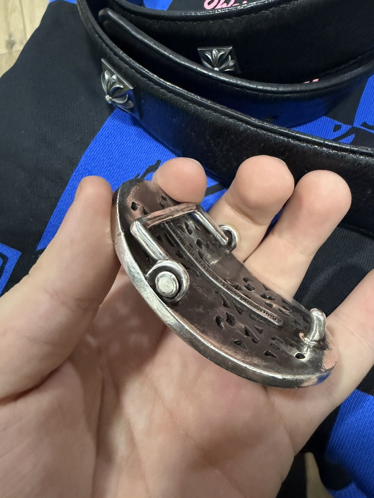 Chrome Hearts Chrome hearts oval buckle & pyramid belt strap Size 34 - 16 Thumbnail