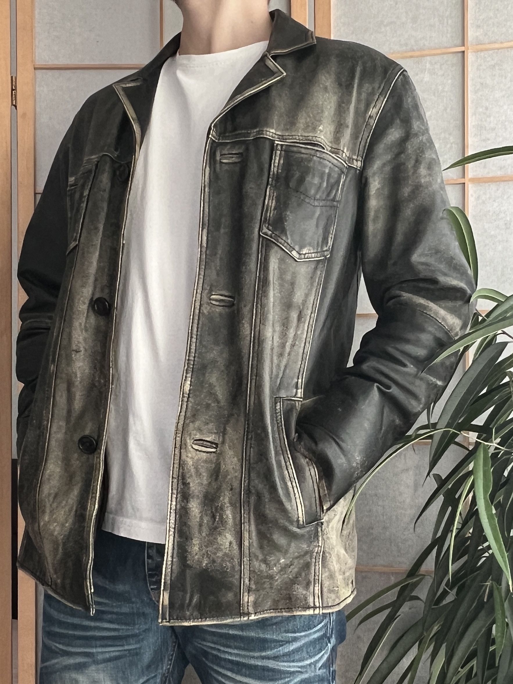 If Six Was Nine Diesel style true faded leather Jacket washed Vintage opium Size US M / EU 48-50 / 2 - 4 Thumbnail