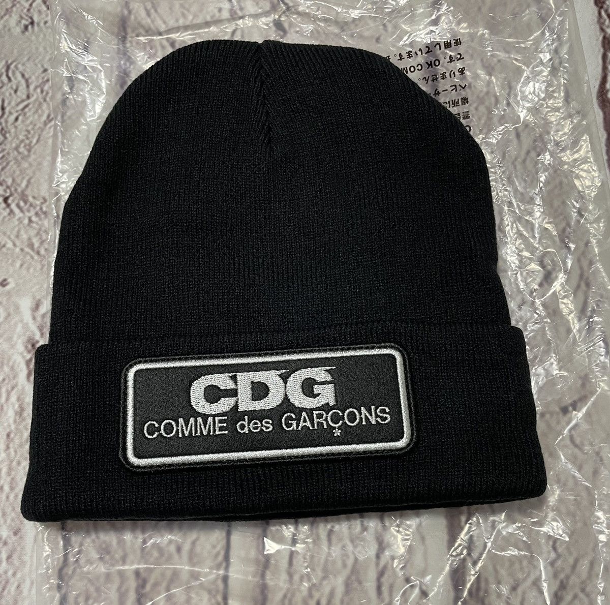 CDG by Comme des Garcons CDG LOGO PATCH BEANIE knit hat Size ONE SIZE - 2 Thumbnail