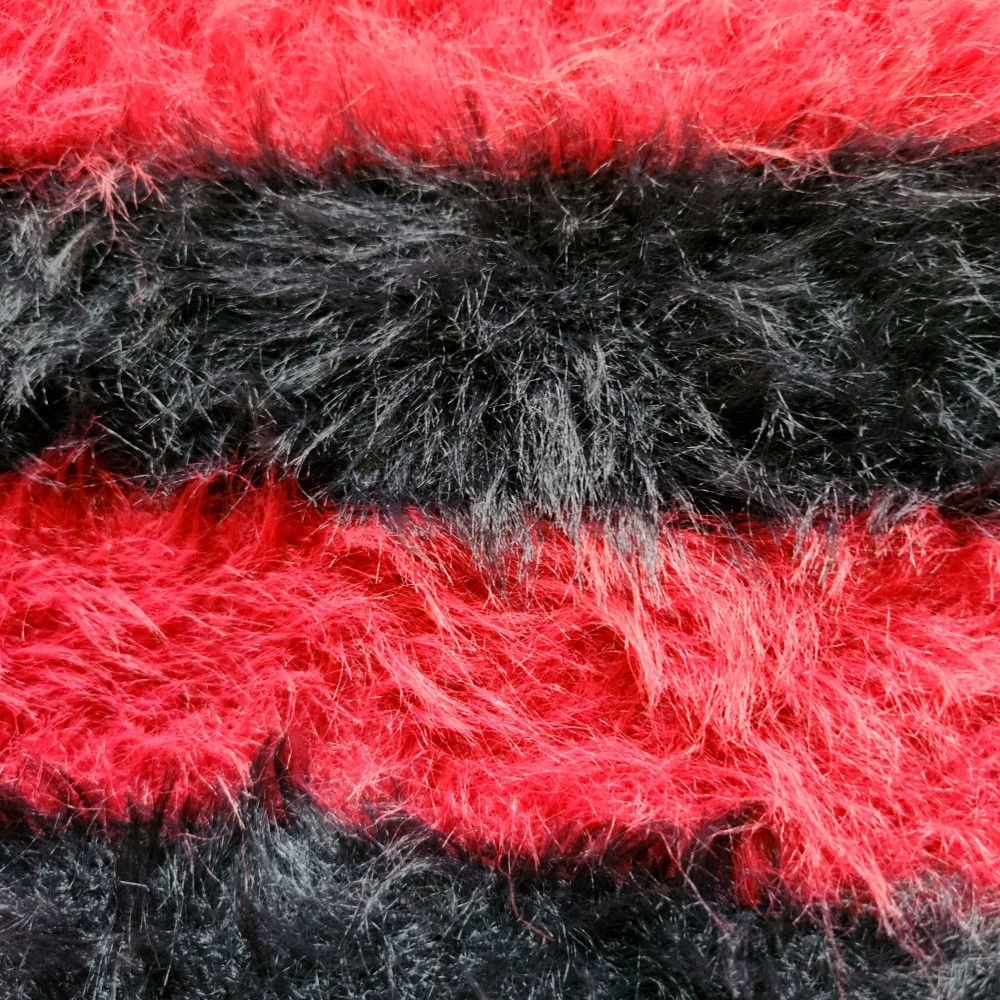 Japanese Brand 【Lad Musician Striped Faux Fur Assymetric Sweater】 Size US M / EU 48-50 / 2 - 2 Thumbnail
