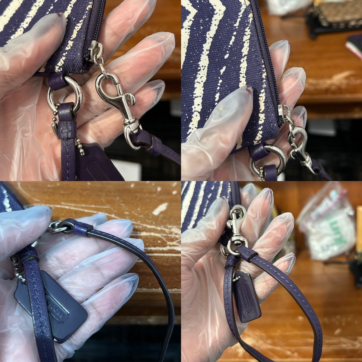 Coach Coach Purple And Cream Artsy Abstract Wristlet - “Samia” Size ONE SIZE - 21 Thumbnail