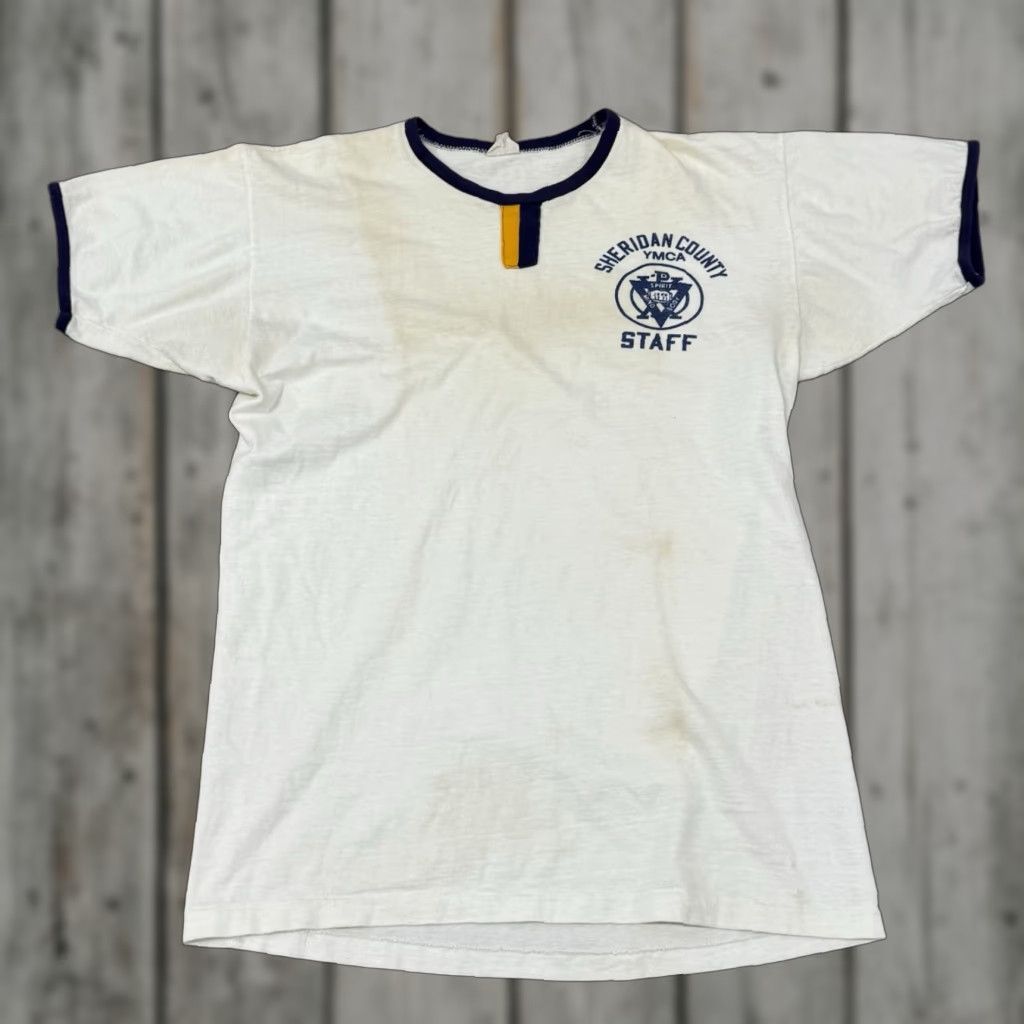 Champion VINTAGE Champion Running Man T-Shirt Men Large White
