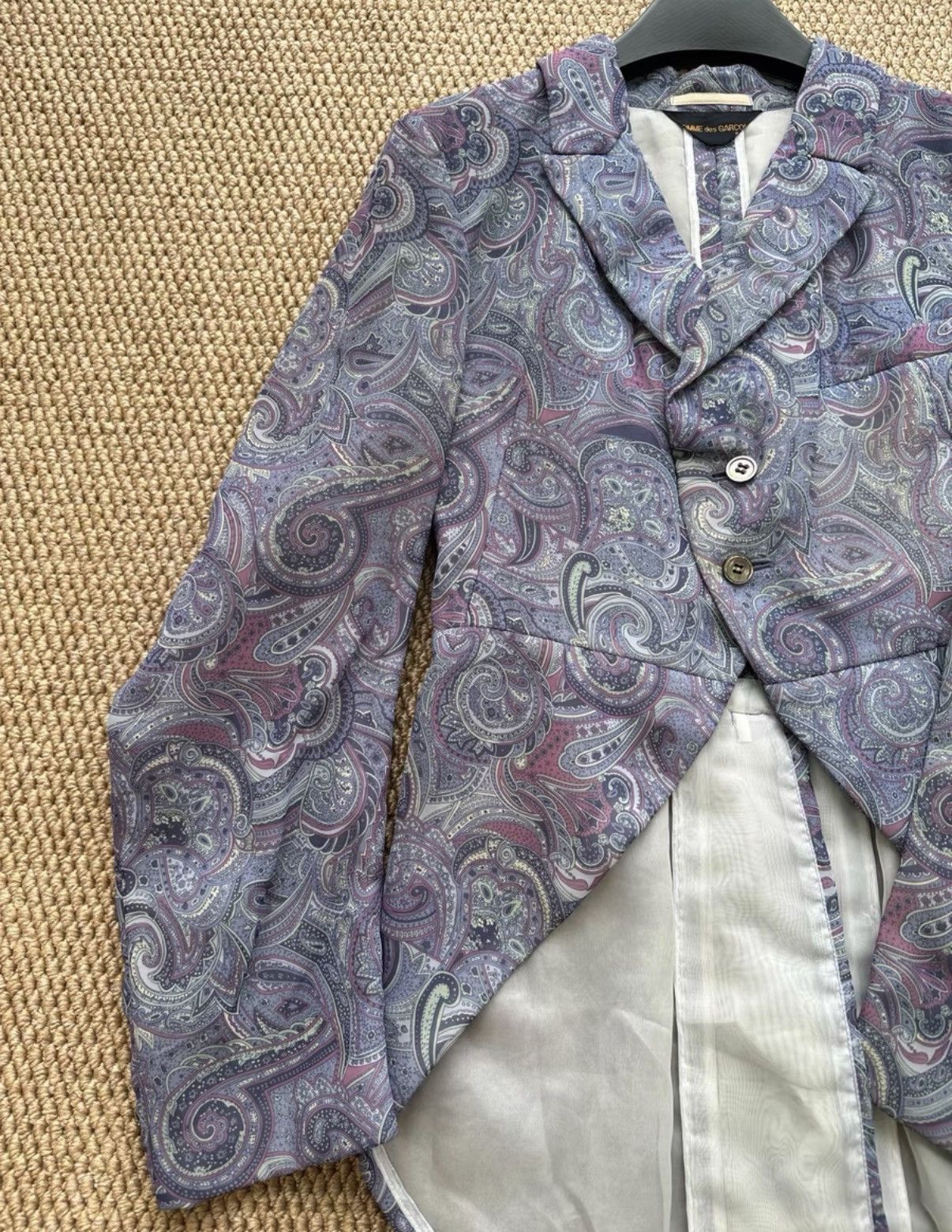 Comme des Garcons COMME des GARÇONS Purple Tone Paisley Tuxedo Blazer K23 Size US M / EU 48-50 / 2 - 2 Thumbnail