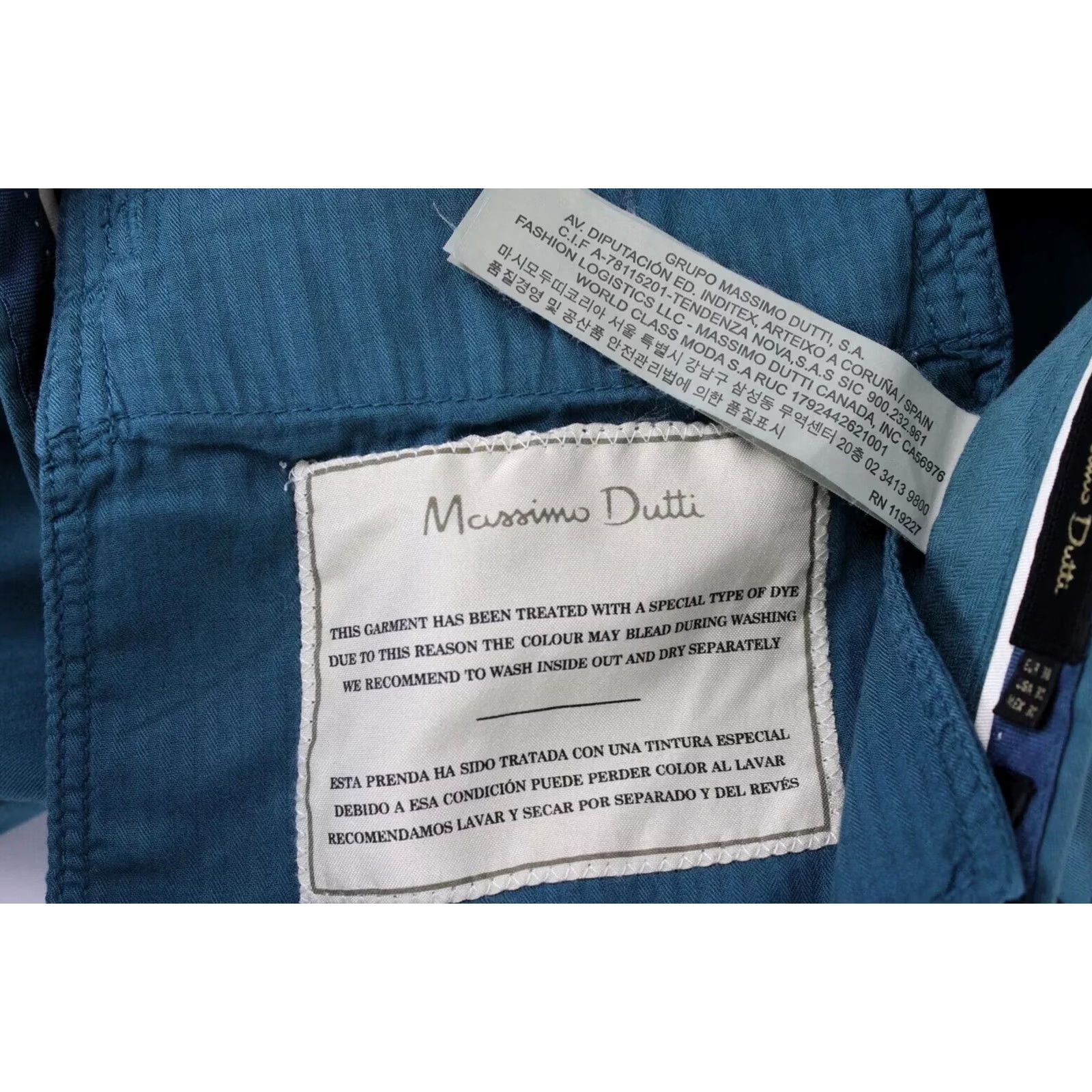 Massimo Dutti Massimo Dutti Slim Fit Trousers Men EU 38 Chino Stretchy Zip Fly Pockets Blue Size US 38 / EU 54 - 6 Thumbnail