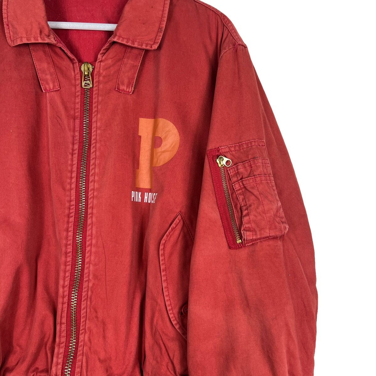 Japanese Brand 🔥 ARCHIVES PINK HOUSE BOMBER JACKET Size US L / EU 52-54 / 3 - 6 Thumbnail