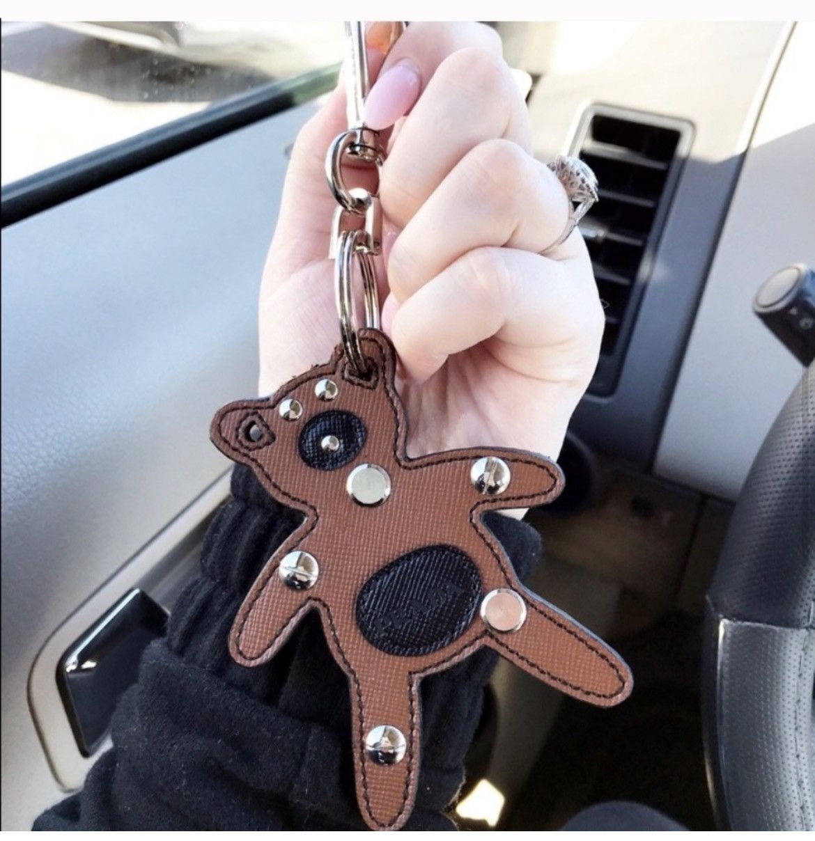 Prada Authentic Prada Brown Bear Saffiano Trick Bag Charm Size ONE SIZE - 6 Thumbnail