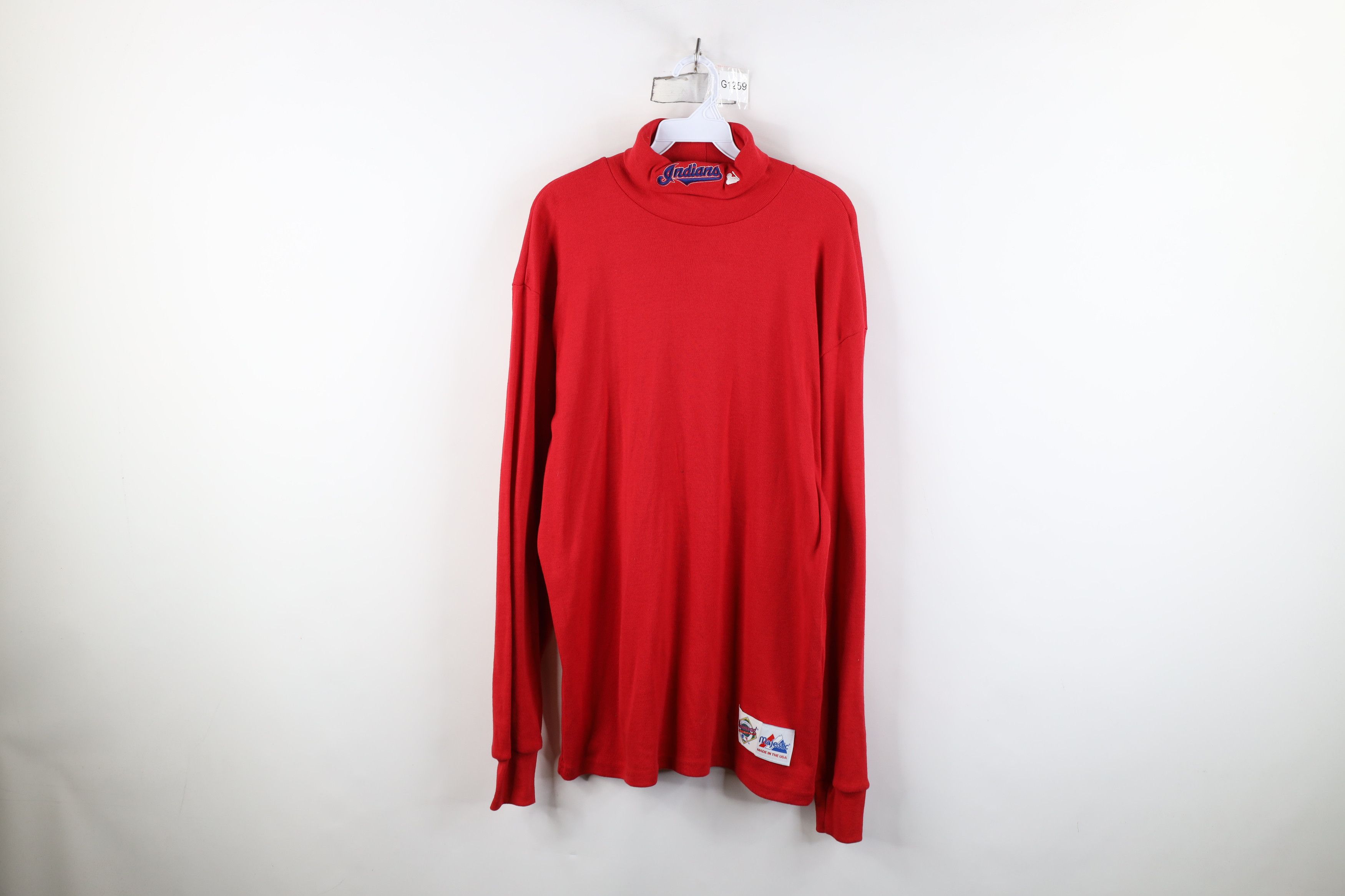 Majestic Vintage 90s Majestic Cleveland Baseball Turtleneck T-Shirt Size US XL / EU 56 / 4 - 1 Thumbnail