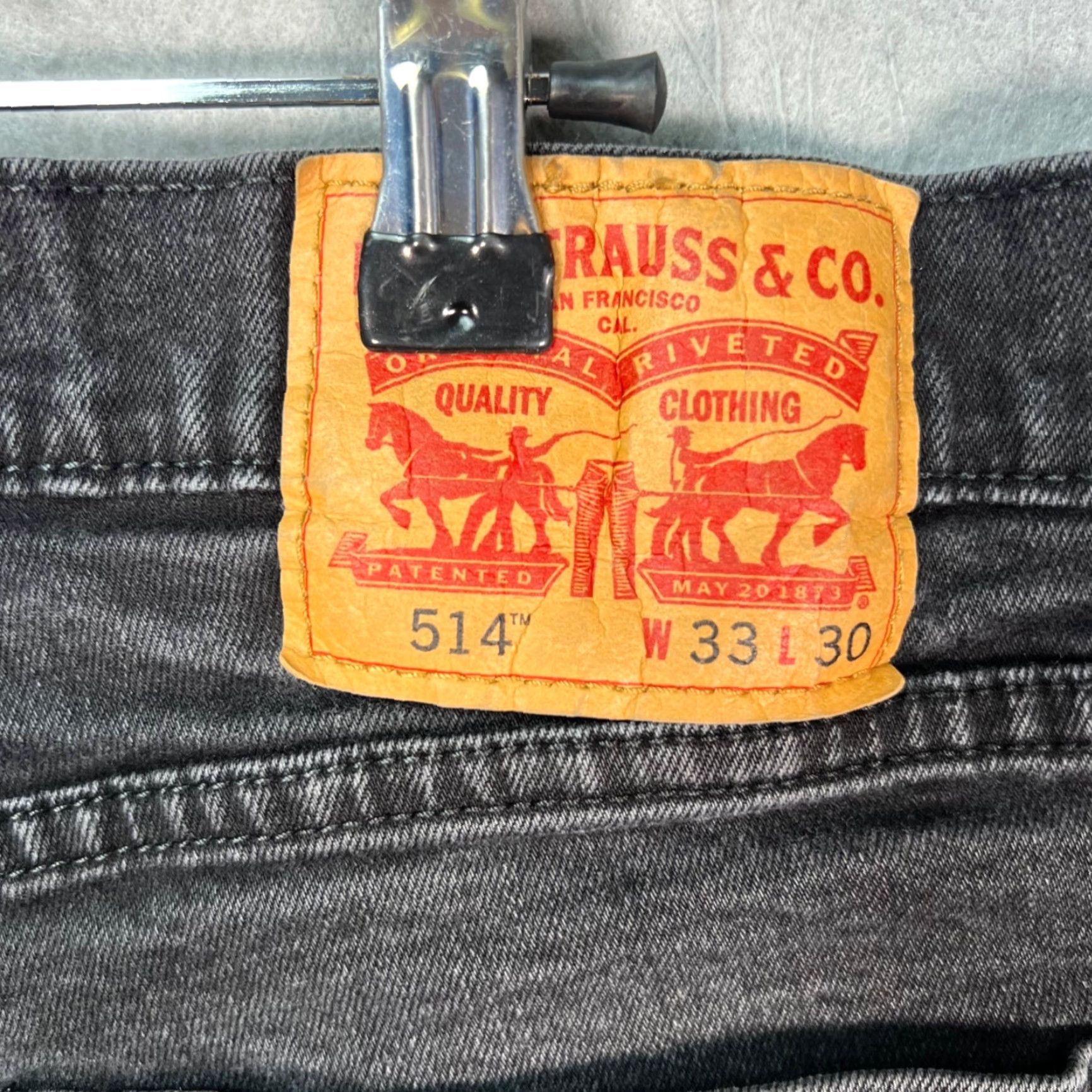 Levi's Levis 514 Mens Jeans Black Cotton Blend Denim Straight 33x29 Regular Pocket 5-Pocket Design Denim Men Jeans Levi's 500 Series Size US 33 - 3 Thumbnail