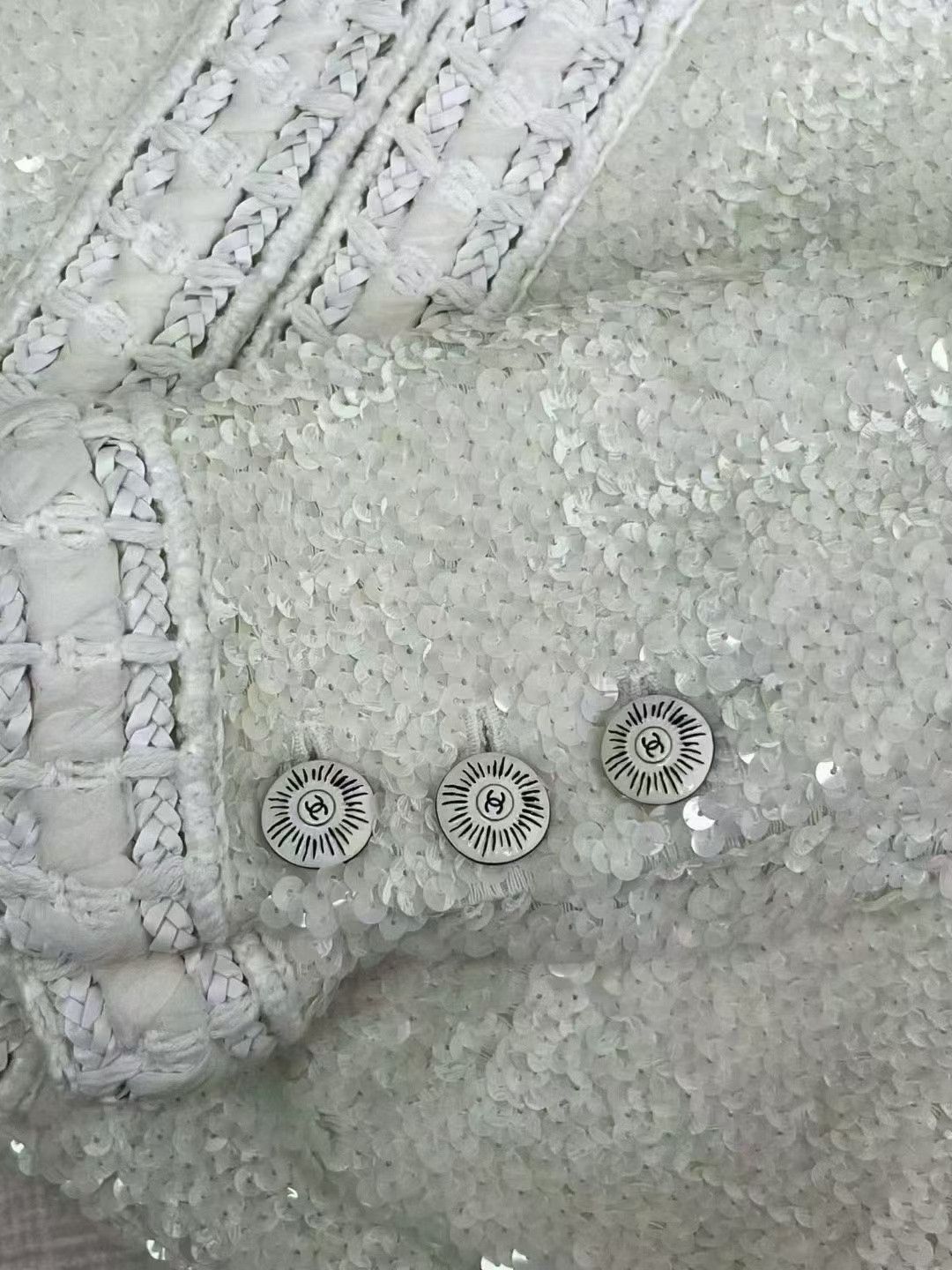 Chanel CHANEL Navy Collar Sequin Jacket Size US M / EU 48-50 / 2 - 8 Thumbnail