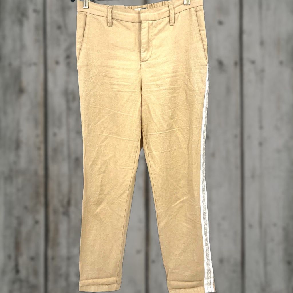 Zadig & Voltaire Zadig & Voltaire Pomelo Pants Women S Linen Beige Flat Front Straight Ankle Bohemian Preppy Women Size 28" / US 6 / IT 42 - 1 Thumbnail