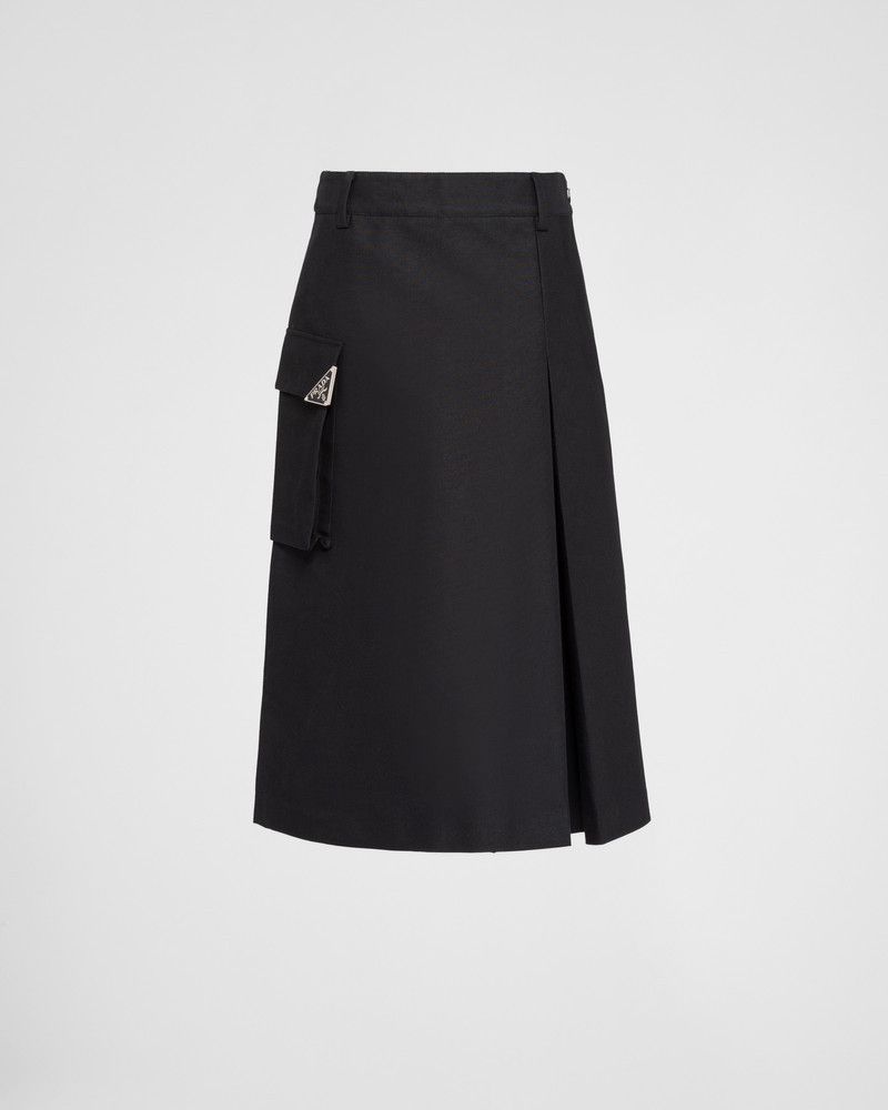 Prada o1B3y1r0426 Technical Canvas Skirt in Black Size 26" / US 2 / IT 38 - 1 Thumbnail
