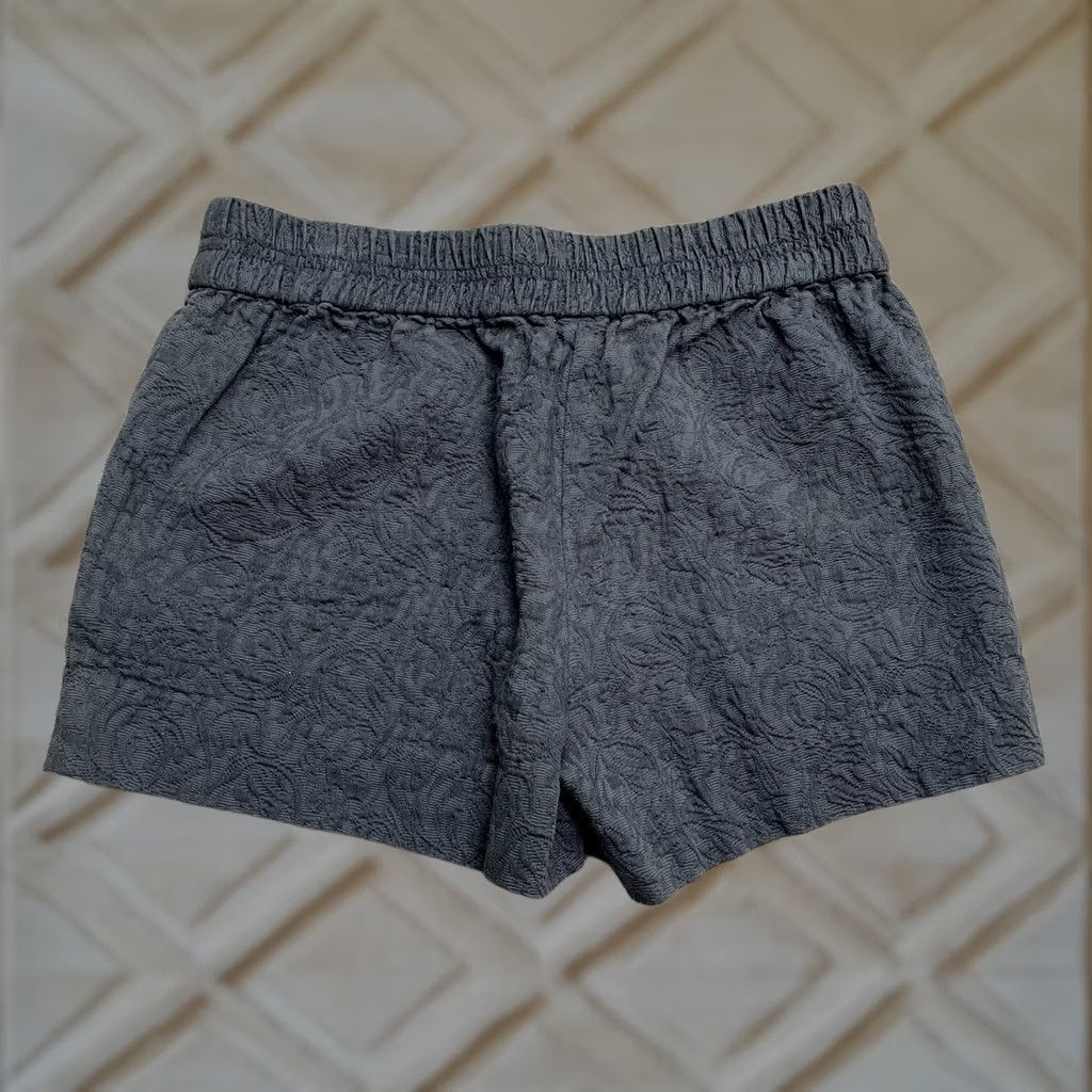 J.Crew J.CREW Jacquard Floral Embroidered Casual Shorts Womens 00 Gray Elastic Waist 3" Inseam Vintage No Size 24" / US 00 / IT 34 - 1 Thumbnail