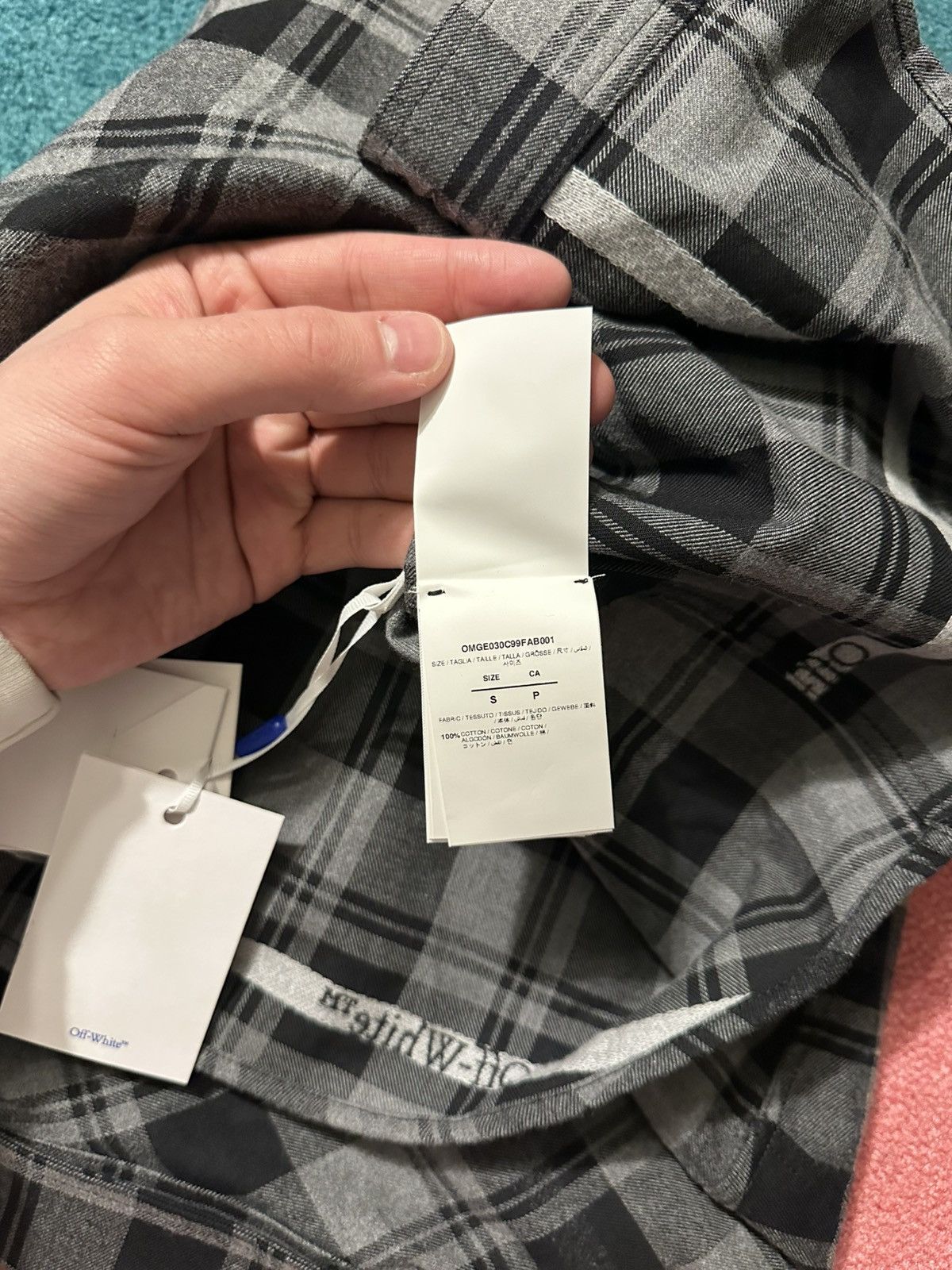 Off-White Off White Logo Embroidered Check Cotton Shirt Flannel Size US S / EU 44-46 / 1 - 8 Thumbnail