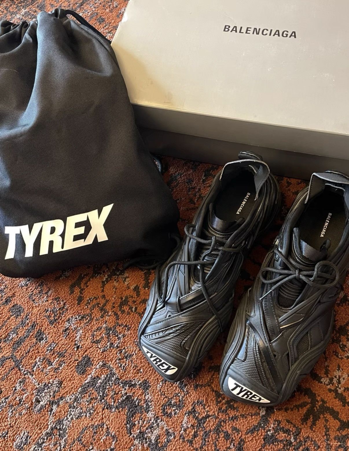 Balenciaga Balenciaga Tyrex Black Sneakers, Racing-inspired design Size US 8 / EU 41 - 2 Thumbnail