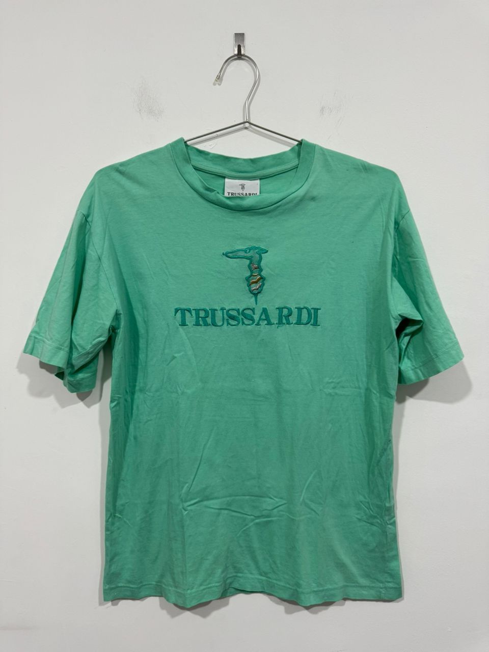 Trussardi Vintage 90s Trussardi Embroidered Logo Tee Size US M / EU 48-50 / 2 - 1 Thumbnail