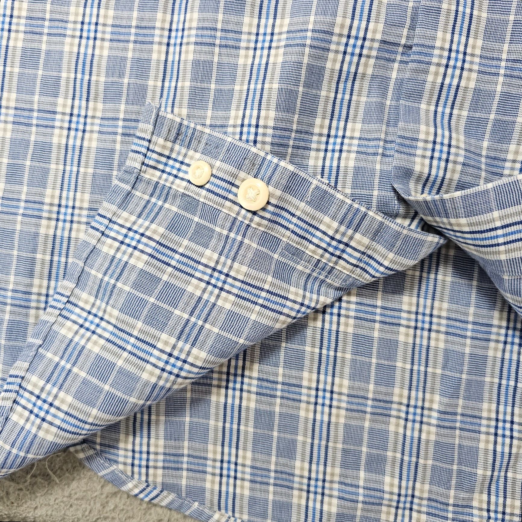 Peter Millar Peter Millar Shirt Mens Large Blue White Check Woven Button Up Cotton Size US L / EU 52-54 / 3 - 5 Thumbnail