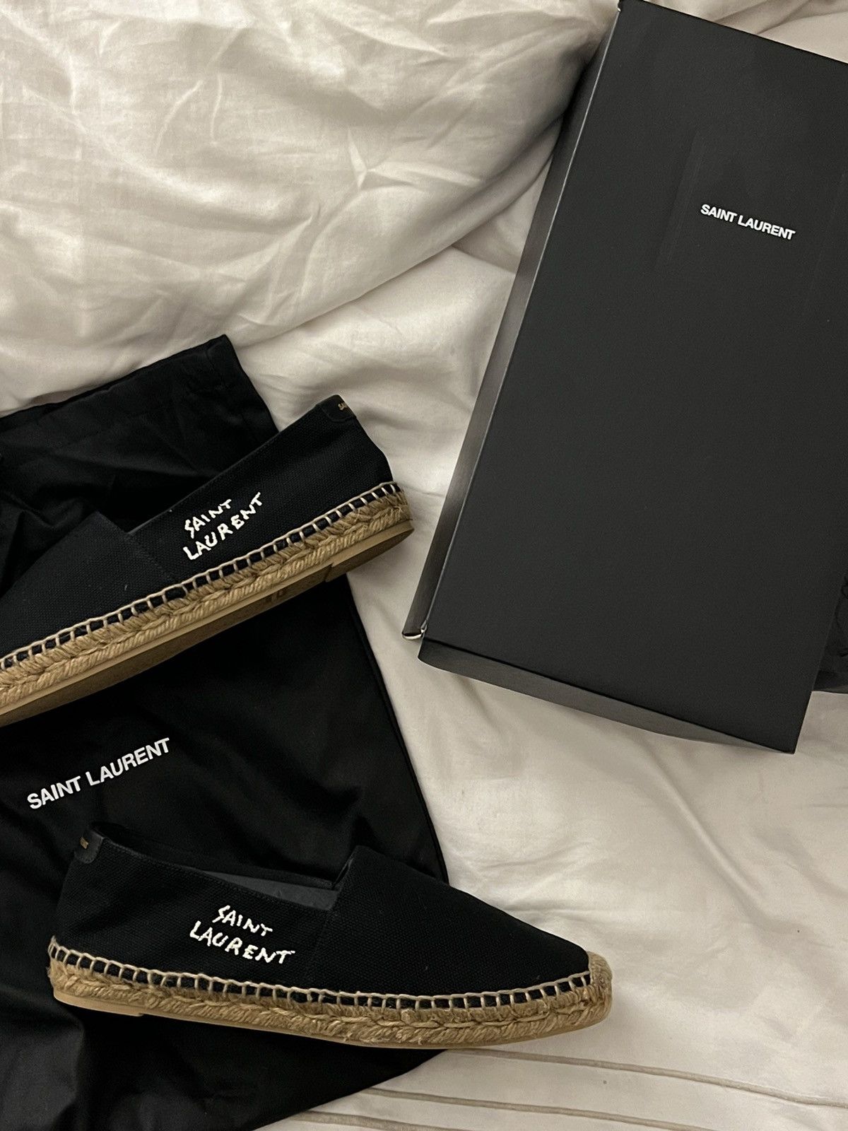 Yves Saint Laurent Saint Laurent Logo Embroidered Slip-On Espadrilles Size US 8.5 / IT 38.5 - 10 Thumbnail