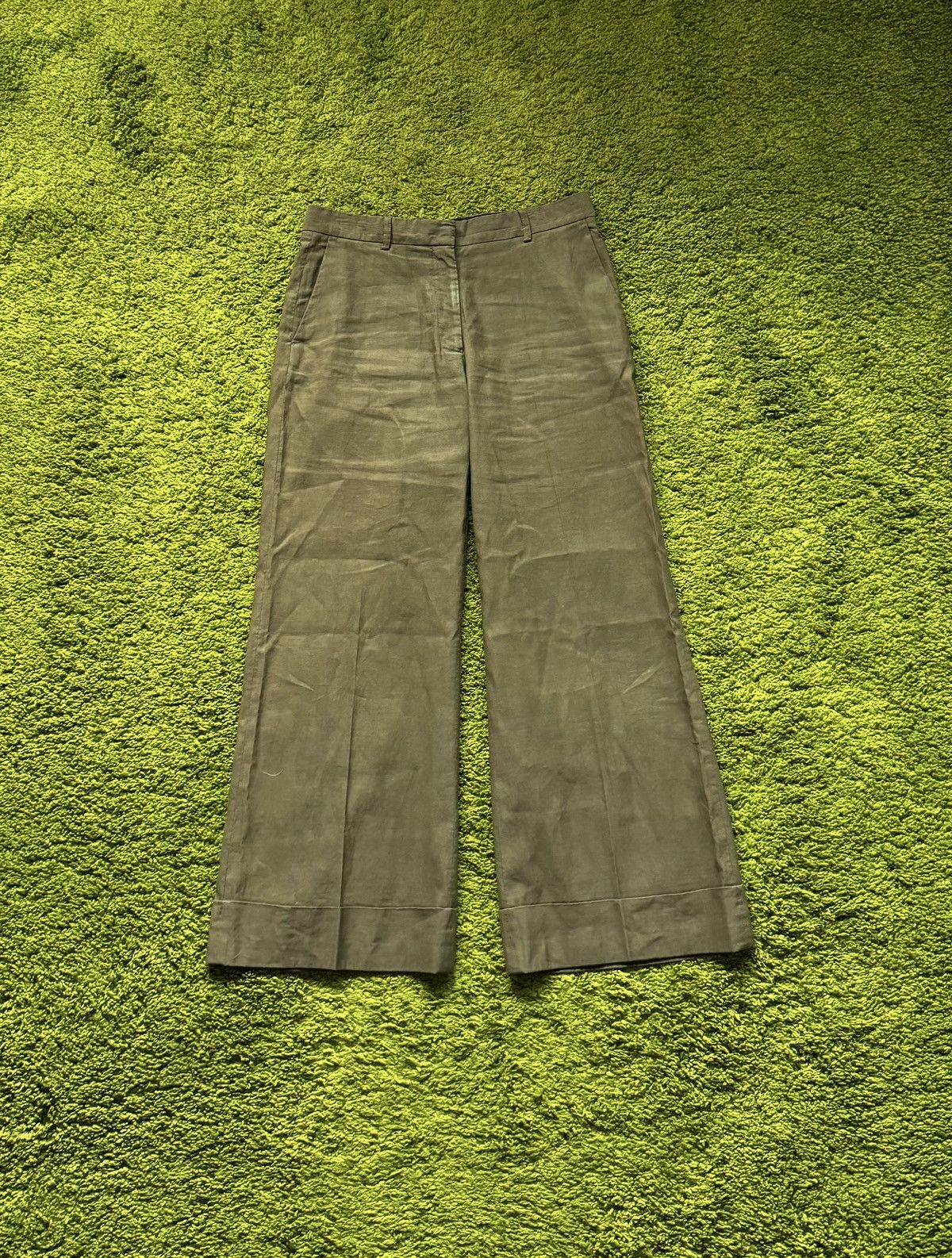 Designer × Dries Van Noten Dries Van Noten avant garde linen blend wide leg pants Size 27" / US 4 / IT 40 - 1 Thumbnail