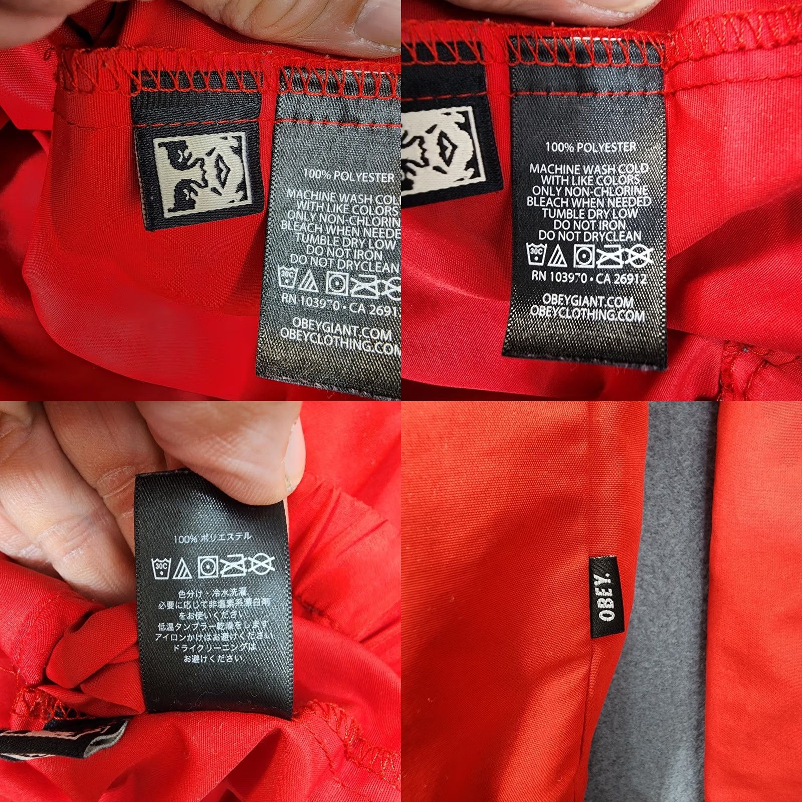 Obey OBEY Worldwide Mens Jacket Large Red Windbreaker Hooded Outdoor Hiking Gorpcore L Red Windbreaker Mens Jacket Size US L / EU 52-54 / 3 - 8 Thumbnail