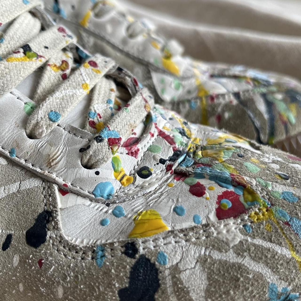 Maison Margiela Maison Margiela Paint Splatter GAT Sneakers White EU 39 Size US 6.5 / EU 39-40 - 2 Thumbnail