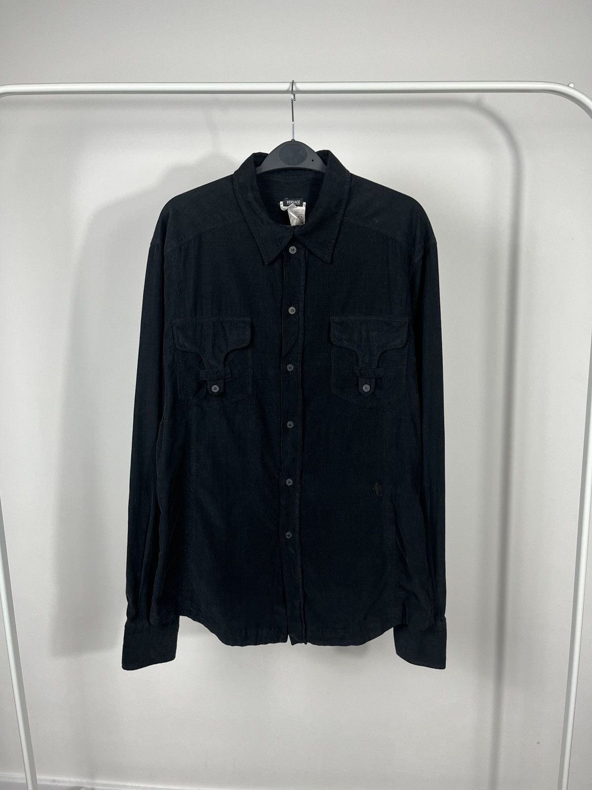 Versace Jeans Couture Versace Jeans Couture Black Corduroy Shirt Logo L Italy Size US L / EU 52-54 / 3 - 1 Thumbnail