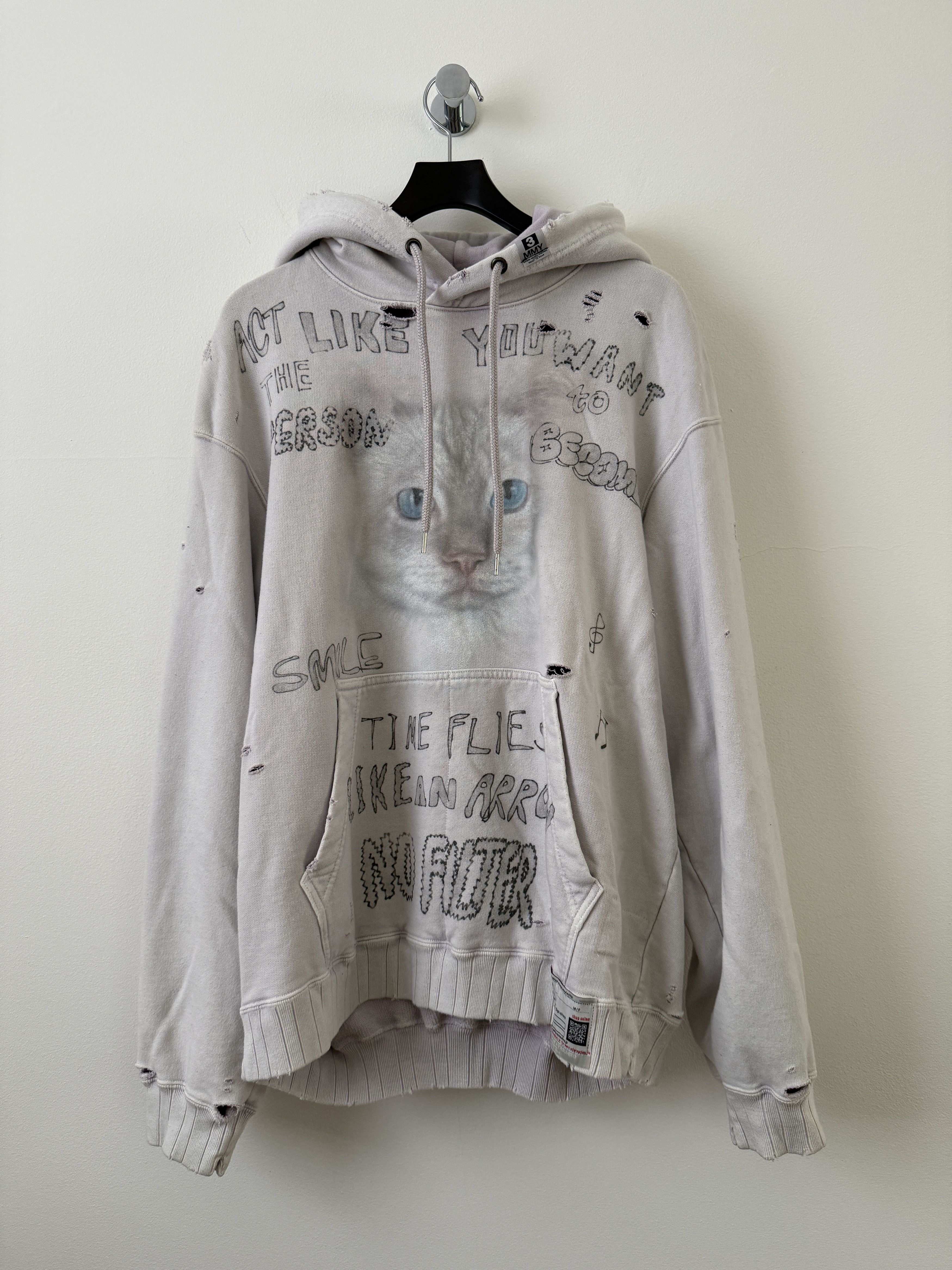 Maison MIHARA YASUHIRO Bleached Distressed Cat Hoodie Size US S / EU 44-46 / 1 - 1 Thumbnail