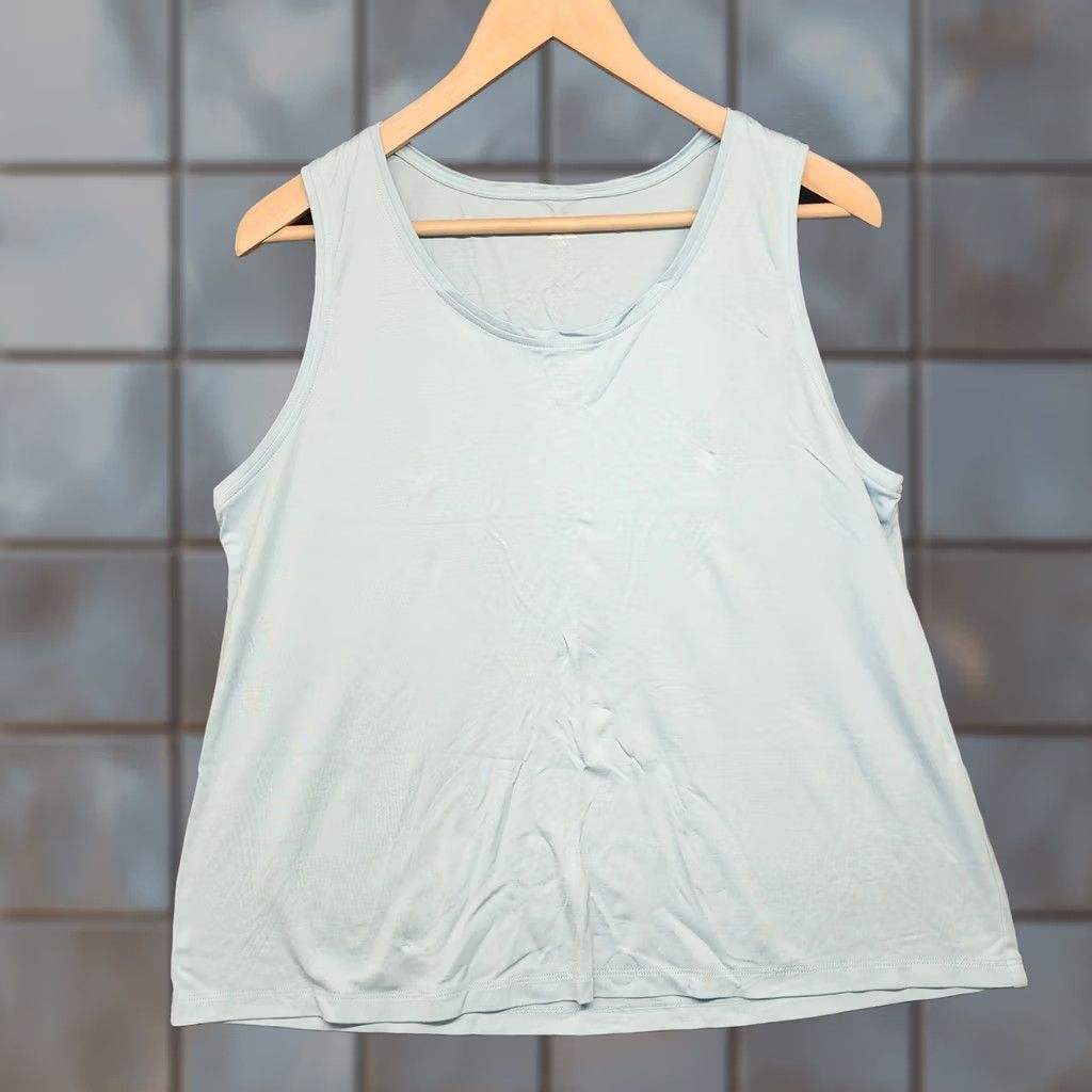 Eileen Fisher Eileen Fisher Tank Top Womens Large Light Blue Tencel Lyocell Stretch Cami Layer Size L / US 10 / IT 46 - 1 Thumbnail