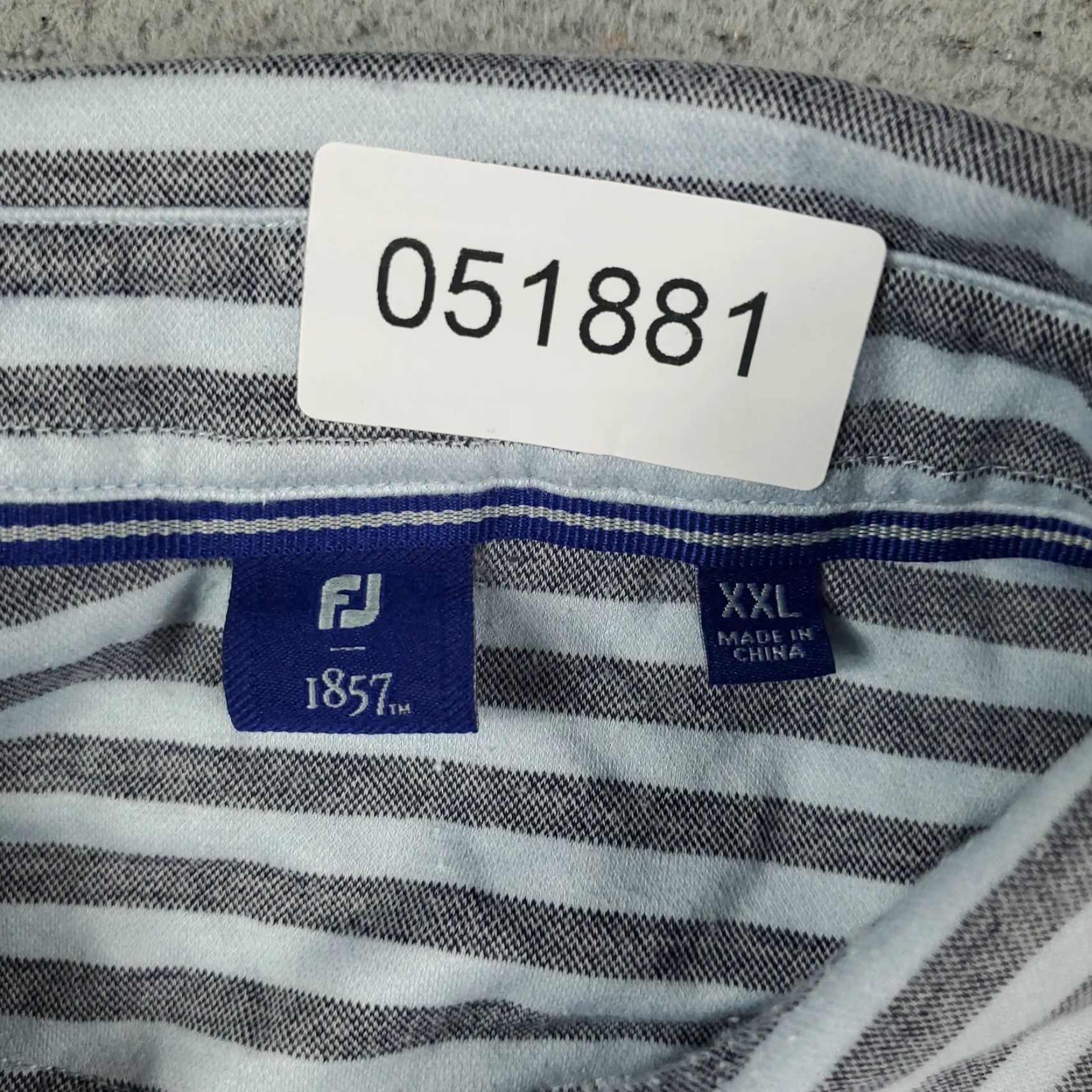 Footjoy FJ Polo Shirt Mens Size 2XL Blue Striped Cotton Blend Polyester Blend Short Sleeve Button Collared Polo Shirt Size US XXL / EU 58 / 5 - 6 Thumbnail