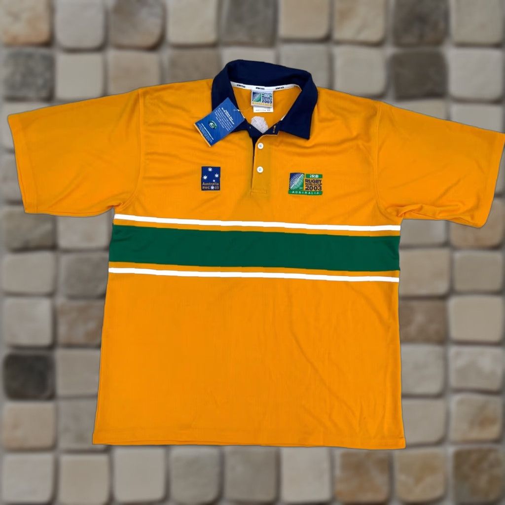 Vintage VINTAGE Rugby Originals Polo Shirt Rugby World Cup 2003 Australia XXL Yellow Mens Polo Size US XXL / EU 58 / 5 - 1 Thumbnail